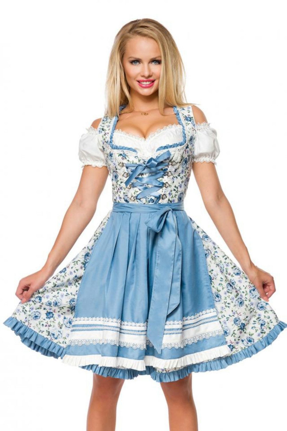 Dirndline Dirndl Dirndl Trachtenkleid Kleid Oktoberfest Wasn Wiesn Tracht Damen Outfit (2-tlg)