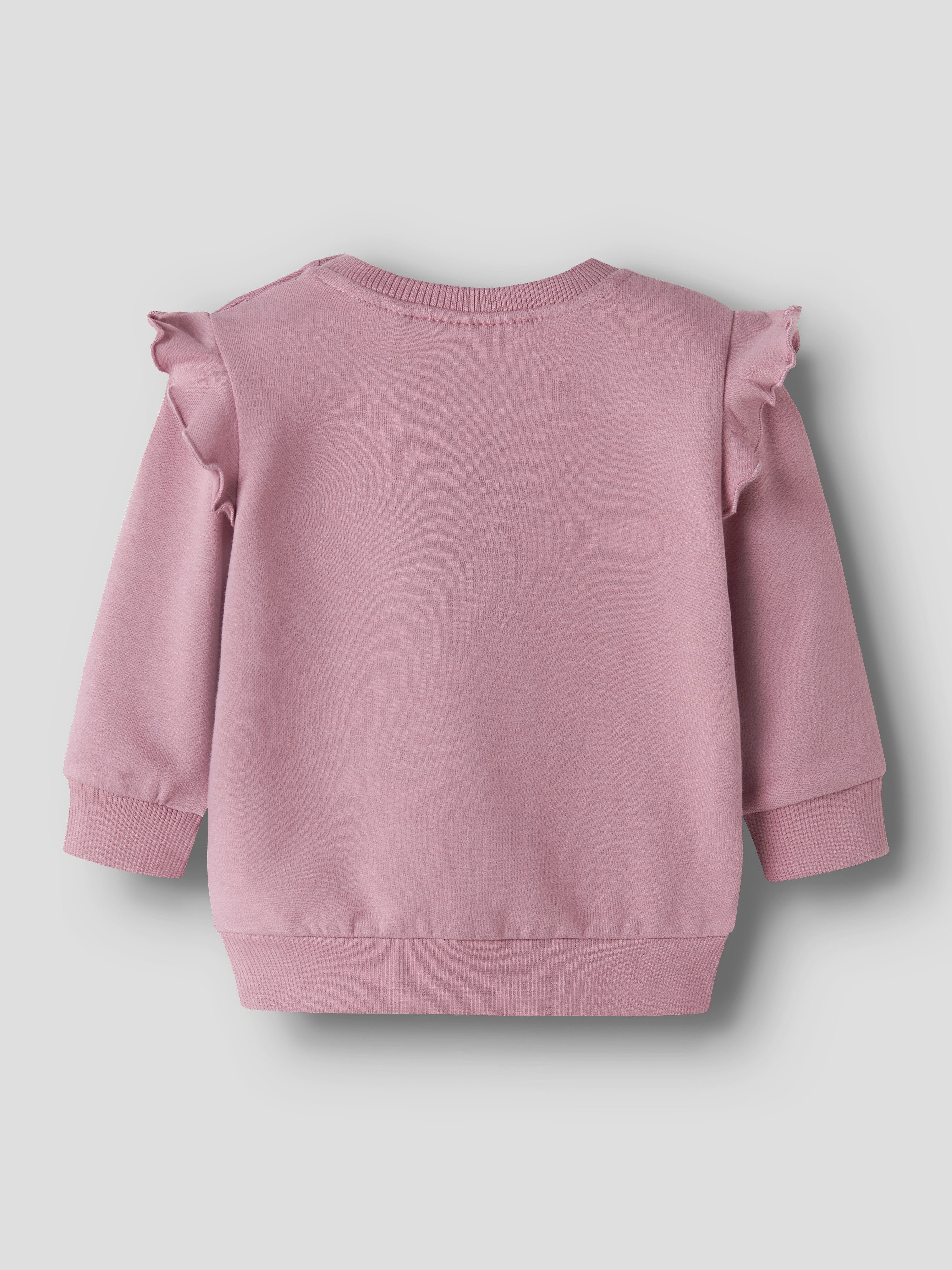 Name It Sweatshirt NBFNILDA LS SWEAT BRU Baumwollmischung, regular fit, Rüschen