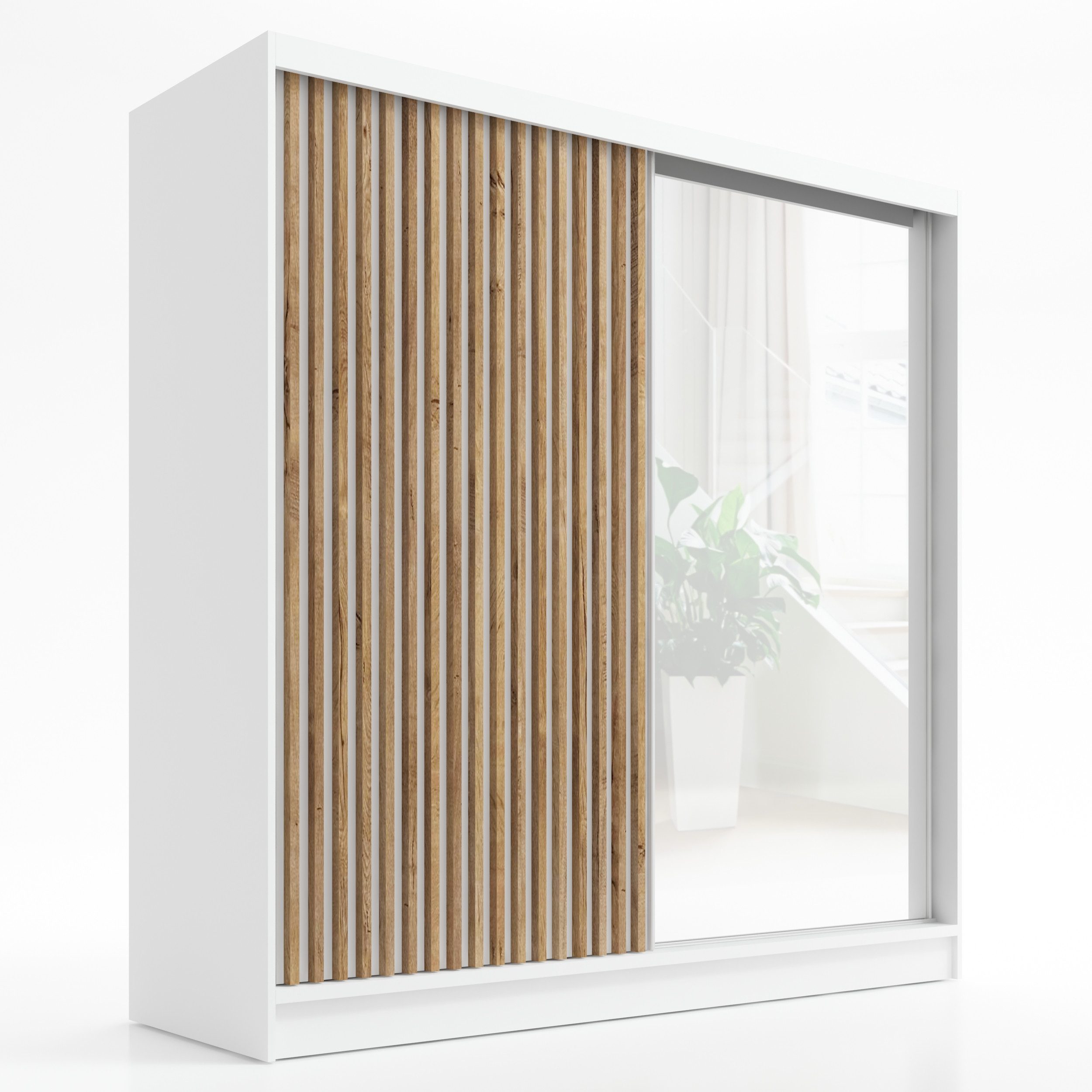 A&J MöbelLand GmbH Schiebetürenschrank LINA mit 3 Schubladen, 3D-Lamellen u günstig online kaufen