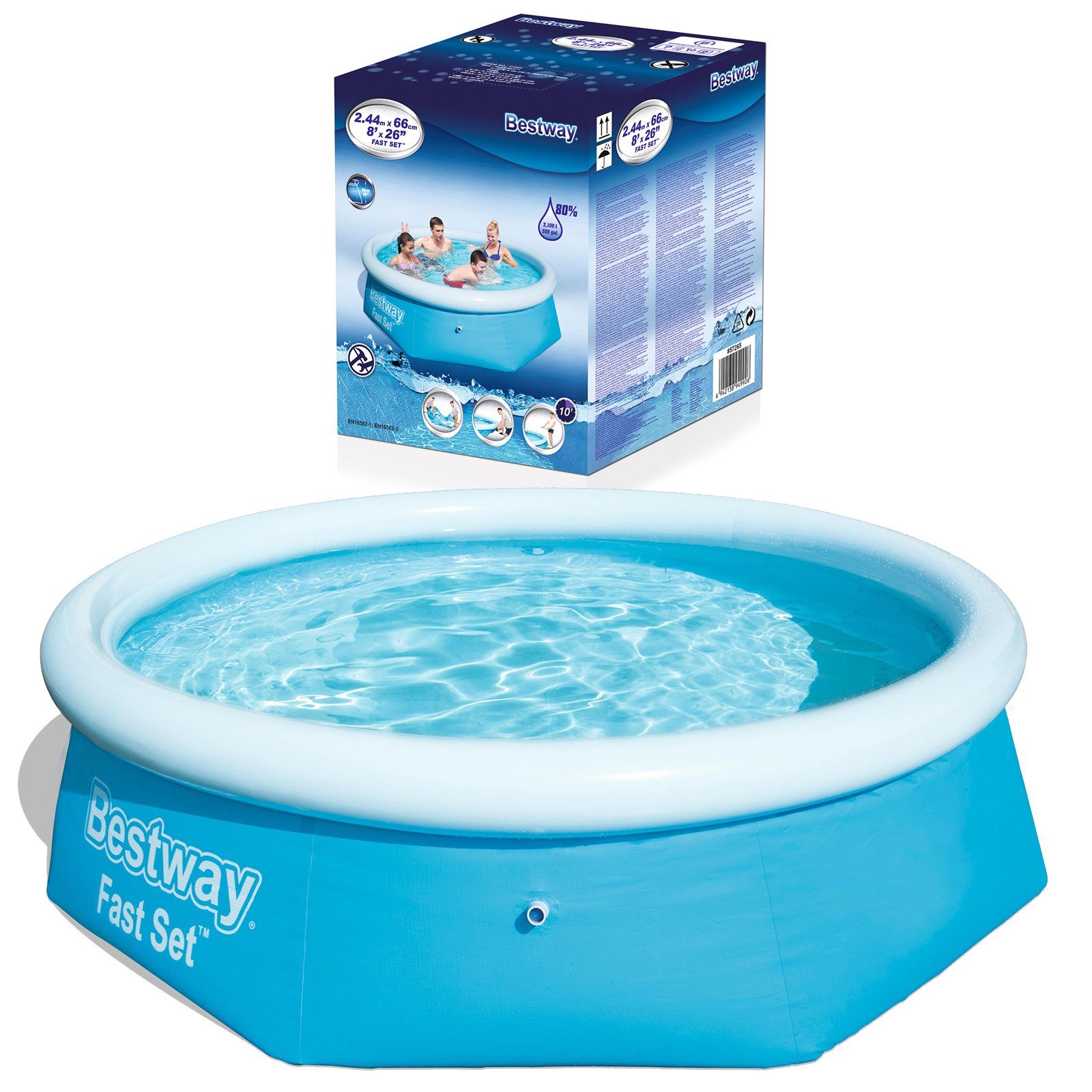 Bestway QuickUp Pool Fast Set Pool Swimmingpool Set Rund mit Pumpe