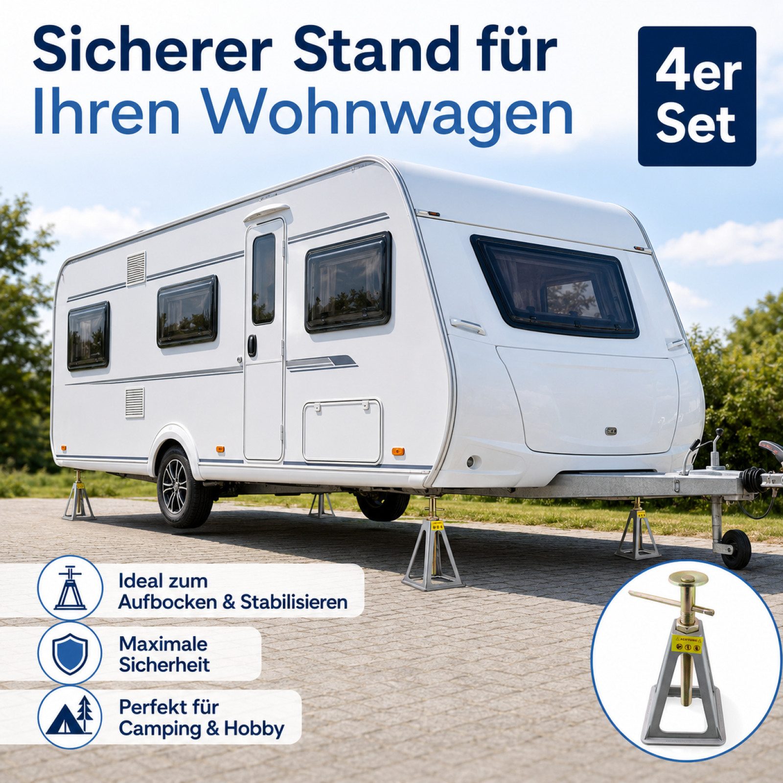 Bituxx Unterstellbock 4er Set Alu Stützböcke 900kg, 900 kg max. Belastbarkeit, (Set, 4-St., MS-17511) – Bild 5 von 5