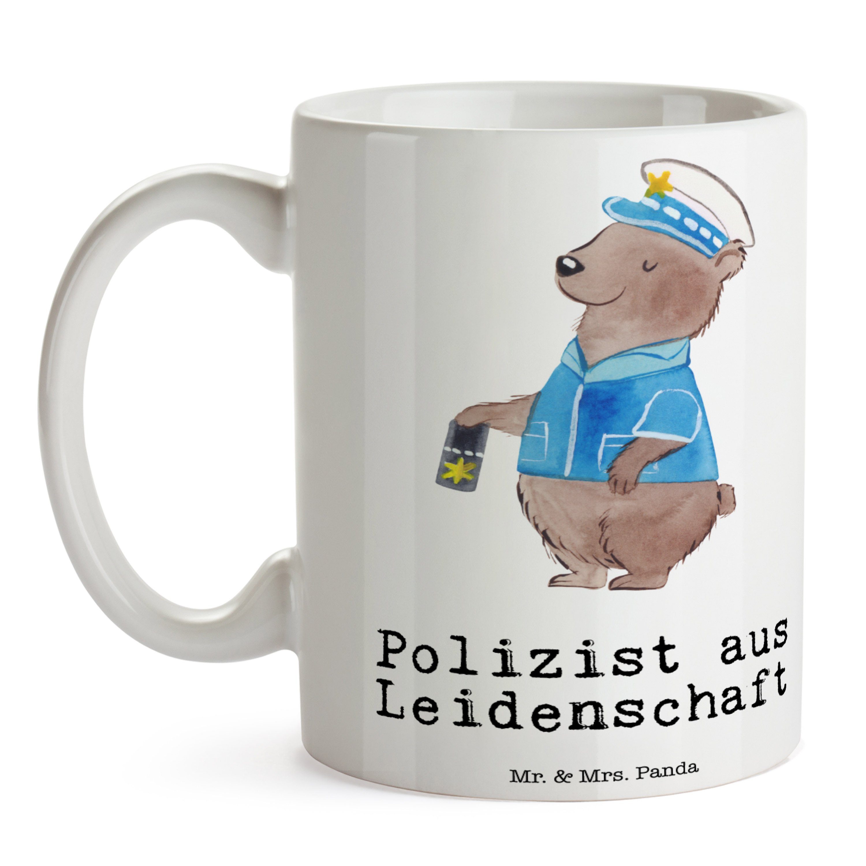 - Mr. Keramik Geschenk, Panda Weiß Kaffeetass, Mrs. - & Motive, aus Tasse Tasse Polizist Leidenschaft