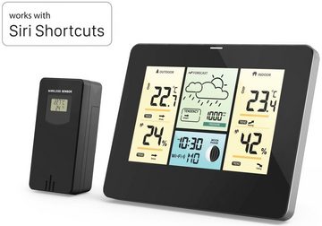 Hama WLAN mit Außensensor, Thermometer/Hygrometer Barometer, App Wetterstation (WLAN, Außensensor, Thermometer/Hygrometer Barometer, App, Farbdisplay)