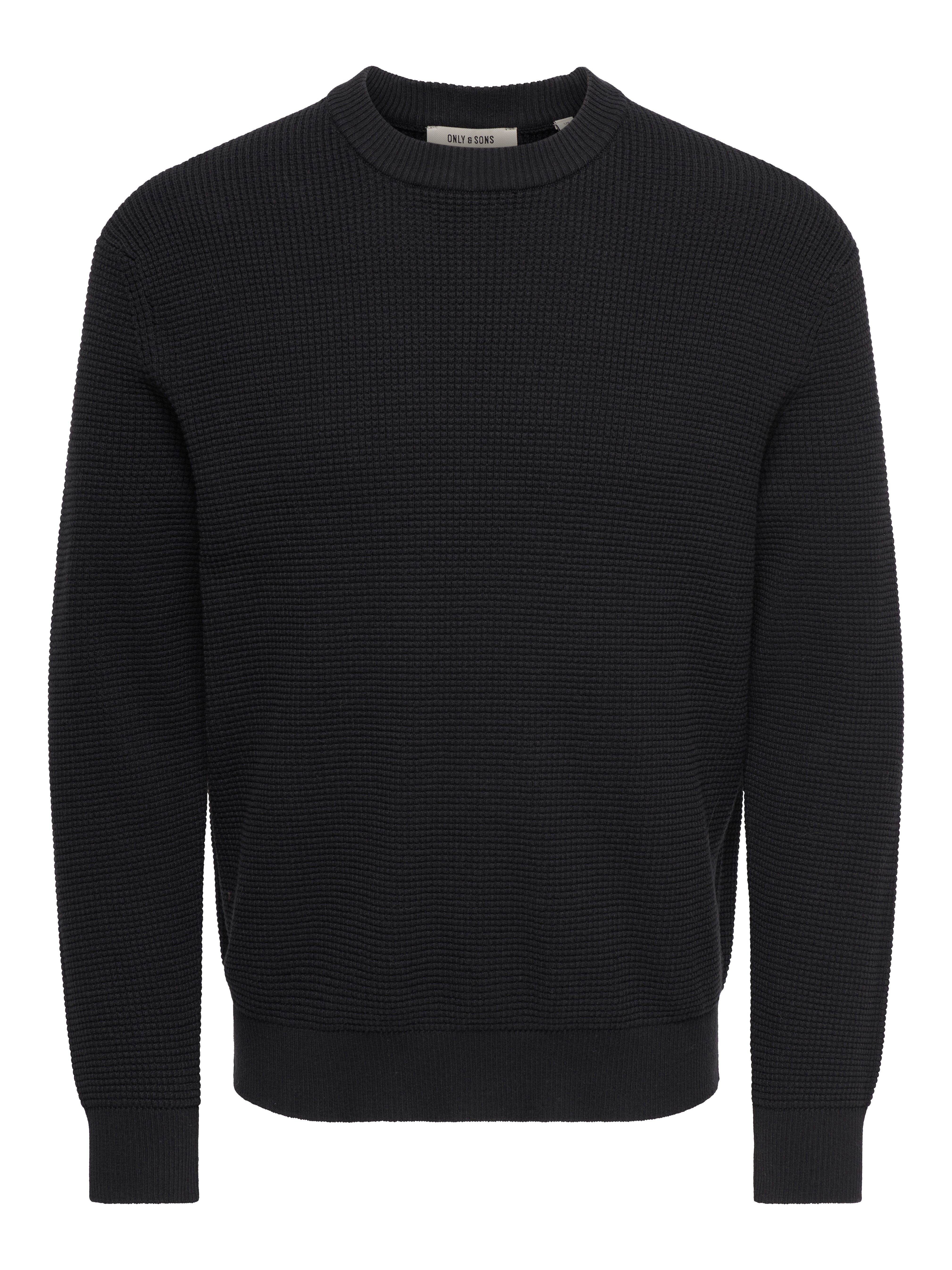 ONLY & SONS Rundhalspullover ONSMARIUS LS WAFFLE CREW REG OTL Baumwollmischung, regular fit