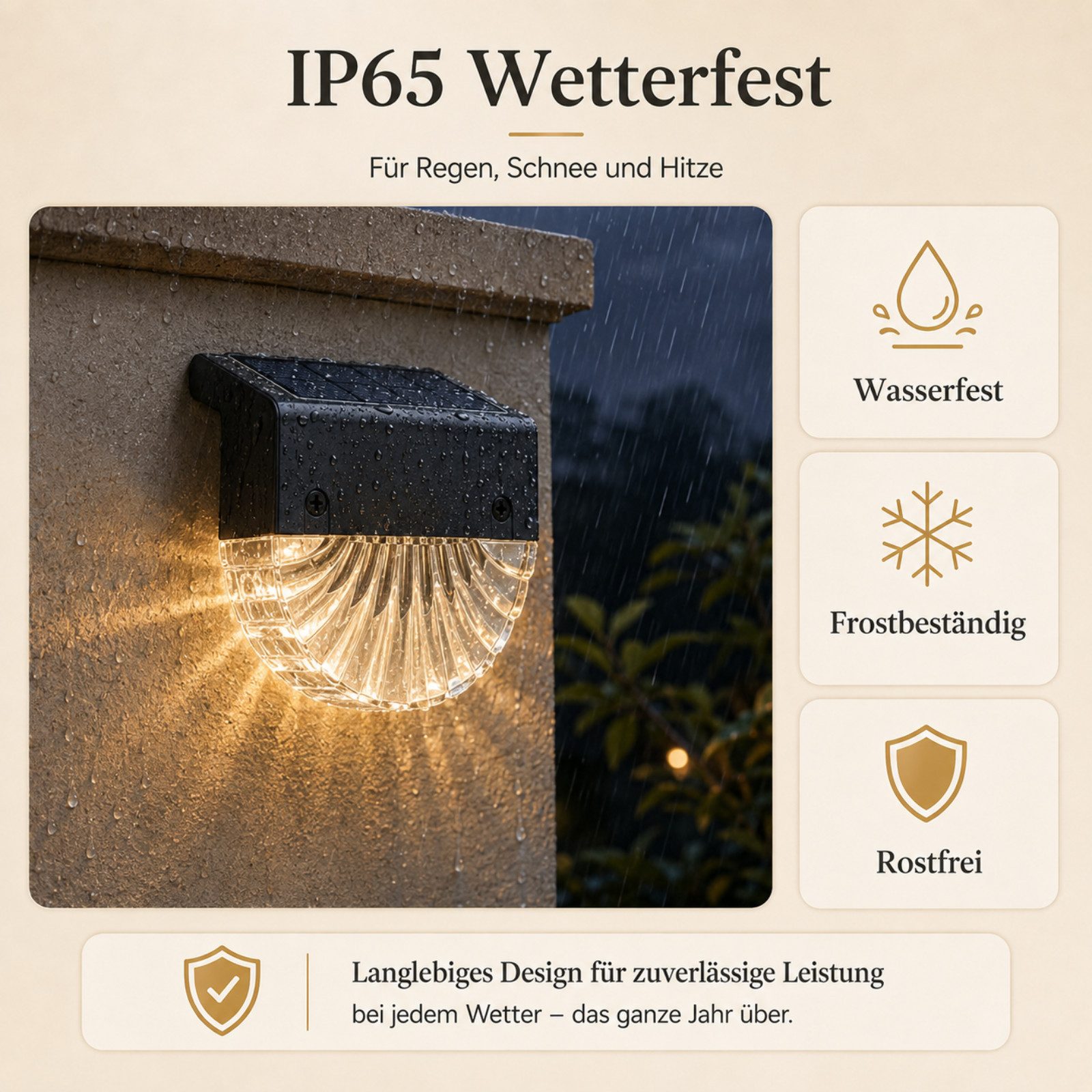 Luckice LED Außen-Stehlampe Solarleuchten Außen Garten 2er Set, Solar Zaunleuchten mit, Warmweiß & 7 Farben RGB, IP65 Solar Gartenleuchten mit 2 Lichtmodi, Sola – Bild 4 von 5