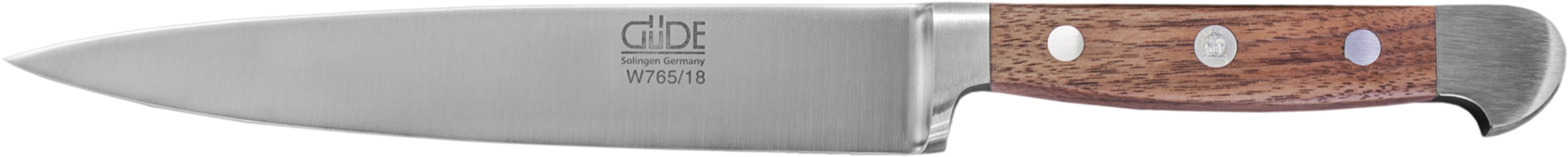 Güde Messer Solingen Filetiermesser Filiermesser, geschmiedet, Serie Alpha Walnuss, Doppelkropf, Griff Walnussholz- No. W765/18