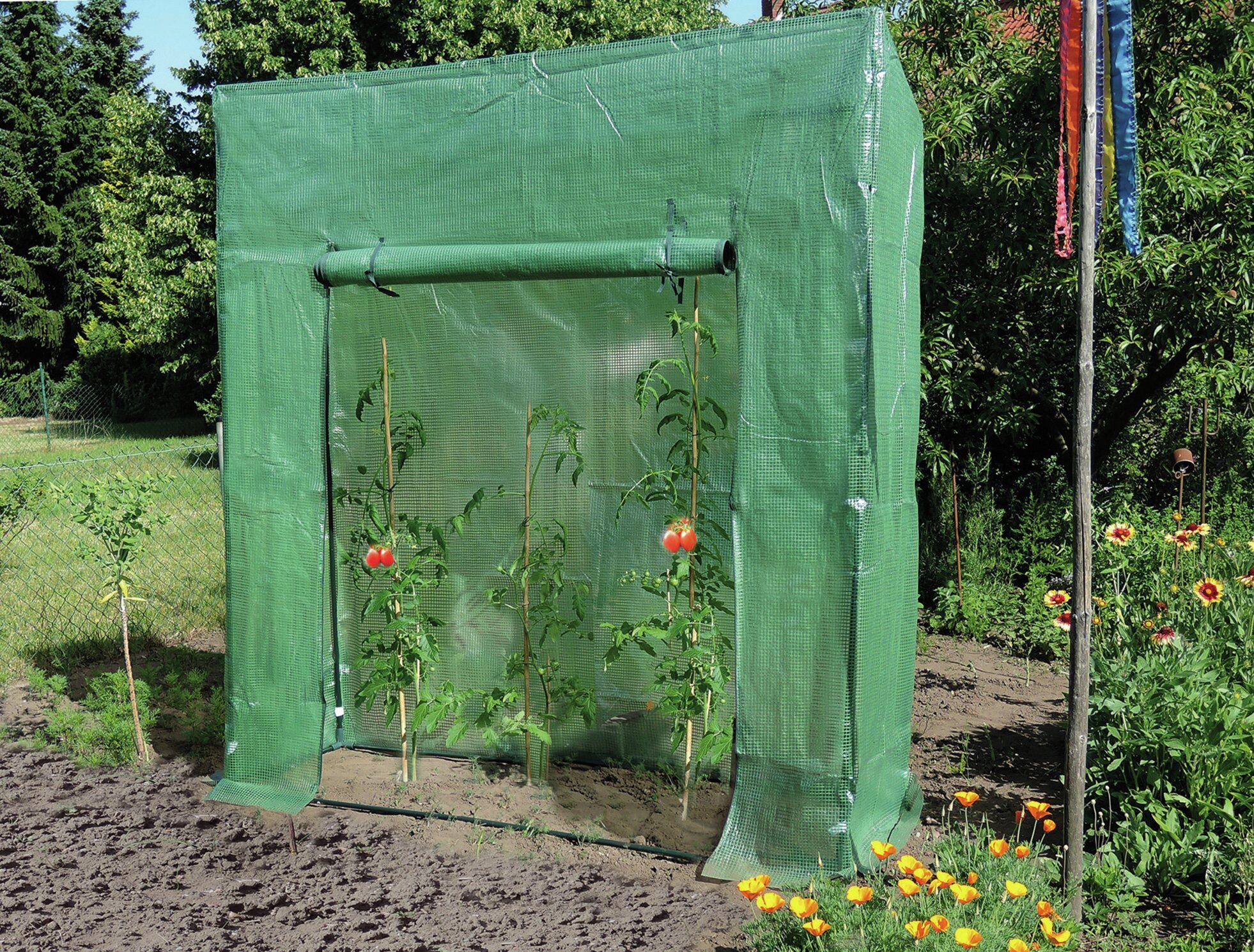 Floraworld Tomatengewächshaus, Tomatenhaus 195 x 60 x 215/195 cm