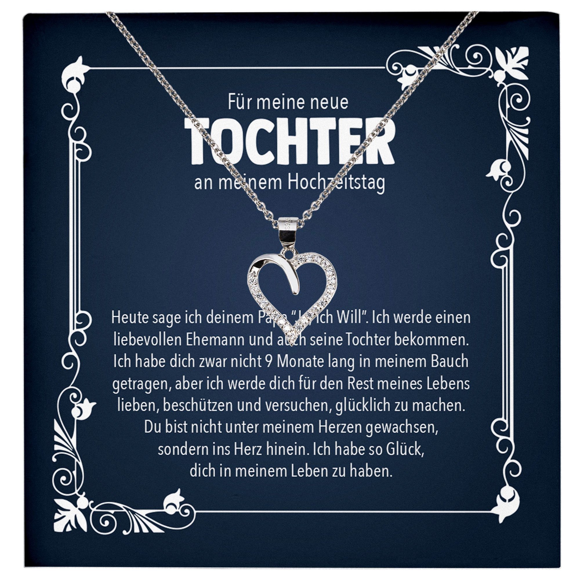 Valentinstagsgeschenk 22Feels Schmuckset Stieftochter Geschenk am Hochzeitstag der Stiefmutter Frauen Mädchen (inkl. Geschenktasche, Karte, Poliertuch