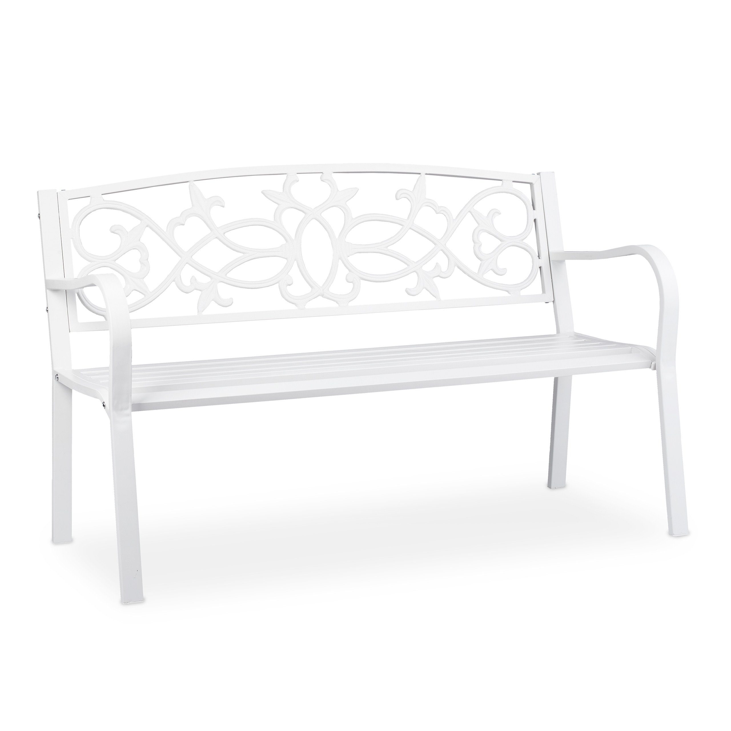 relaxdays Gartenbank Vintage Gartenbank in Weiß günstig online kaufen