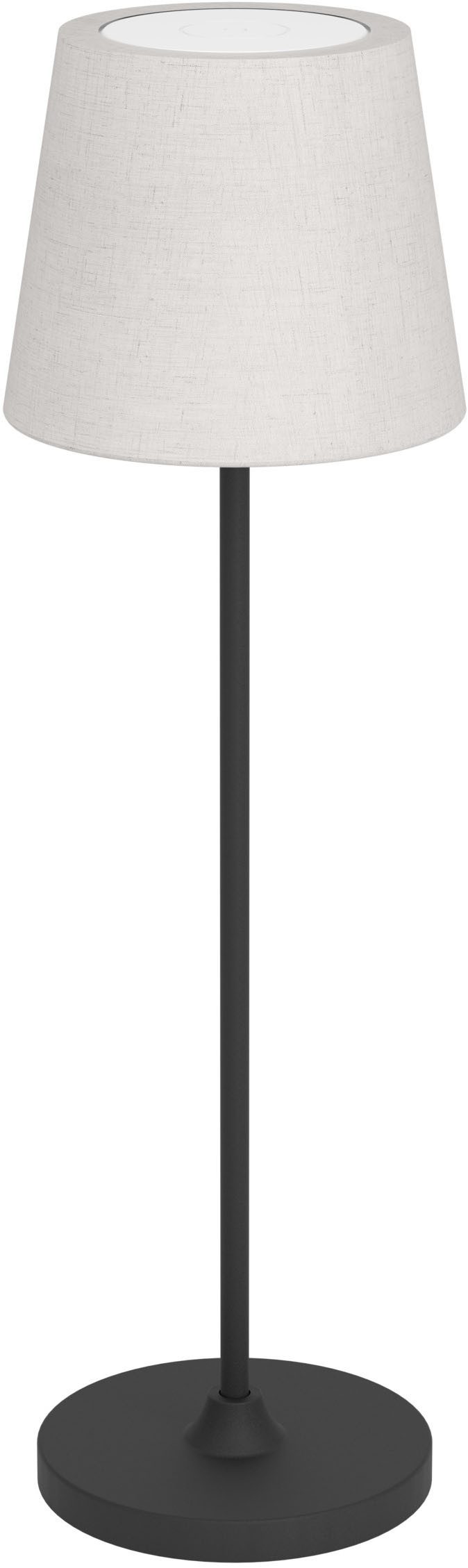 EGLO Tischleuchte LEONERO Tischlampe - Stahl - LED - 3,8W - IP20, Dimmfunktion, Farbsteuerung, USB-Anschluss mit Ladefunktion, mehrere Helligkeitsstufen, LED fest integriert, Neutralweiß, Warmweiß, Akku Tischleuchte, Nachttischlampe, kabellos, H34 x Ø11 cm