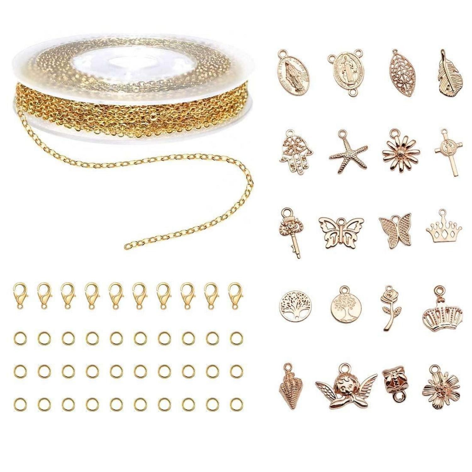LuxusKollektion Kreativset Schmuckbastelset Gold Kette mit Anhängern