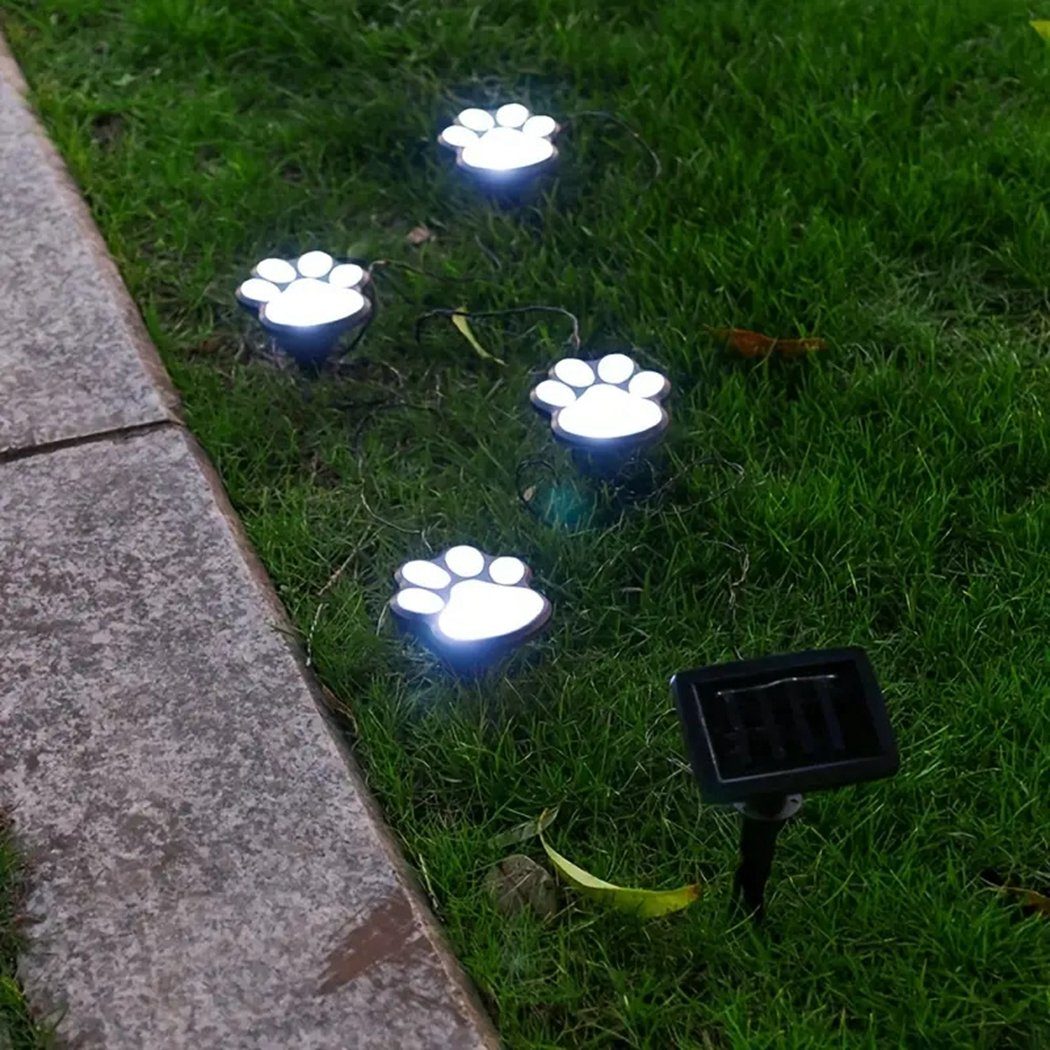 TUABUR Gartenleuchte 4-in-1-LED-Solar-Gartenleuchte, Tierpfotenmuster! Lichterkette mit