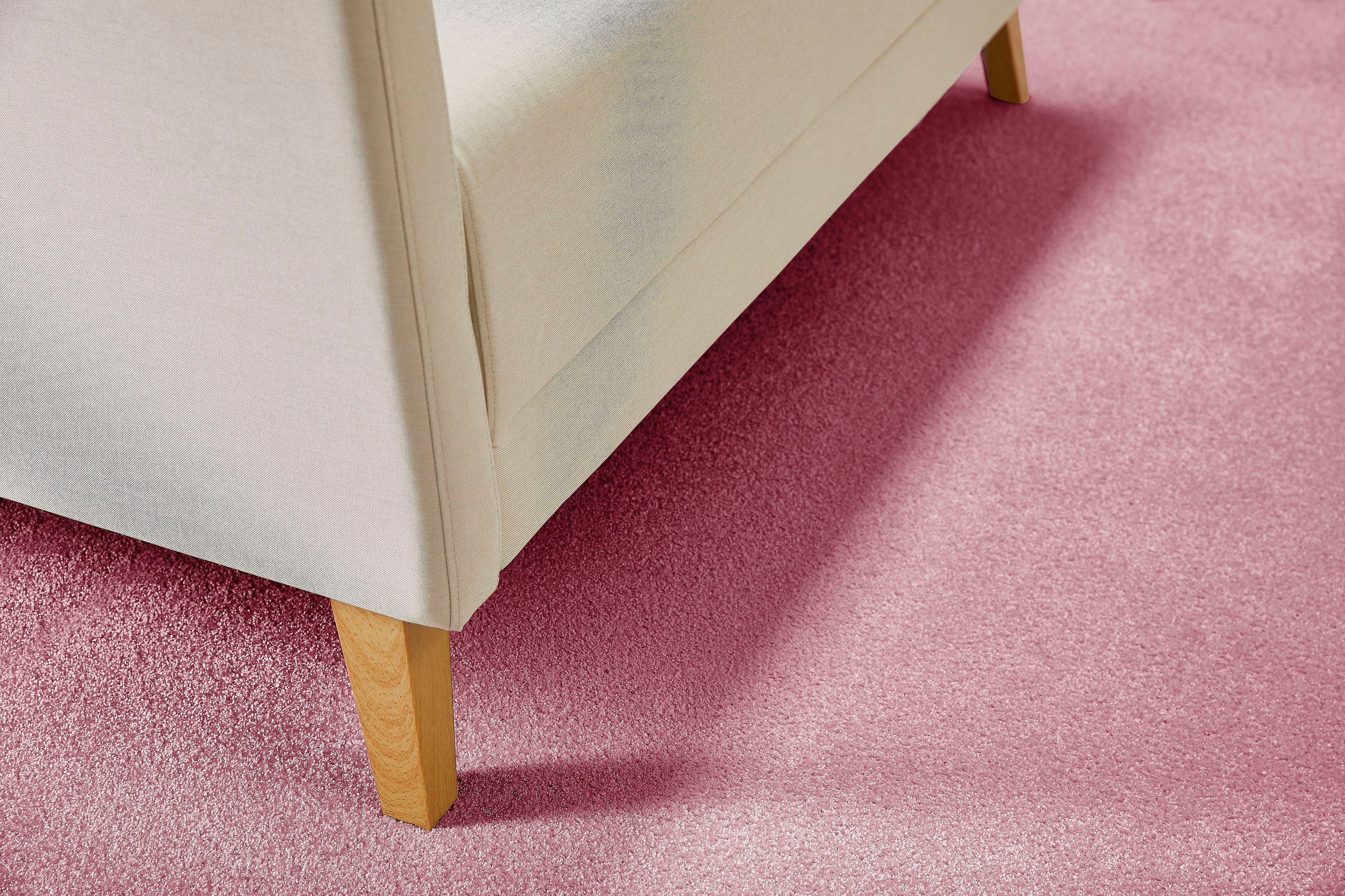Teppichboden Coupon Velours Farben, strapazierfähig altrosa 17,5 Breite mm, pflegeleicht Pisa, Höhe: cm, 400 rechteckig, Uni Andiamo, &