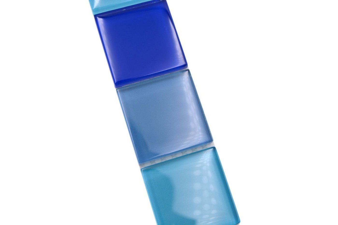 Thumbnail - Mosani Fliesen-Bordüre Glasmosaik Crystal Borde mix blau glänzend / 10 Stück