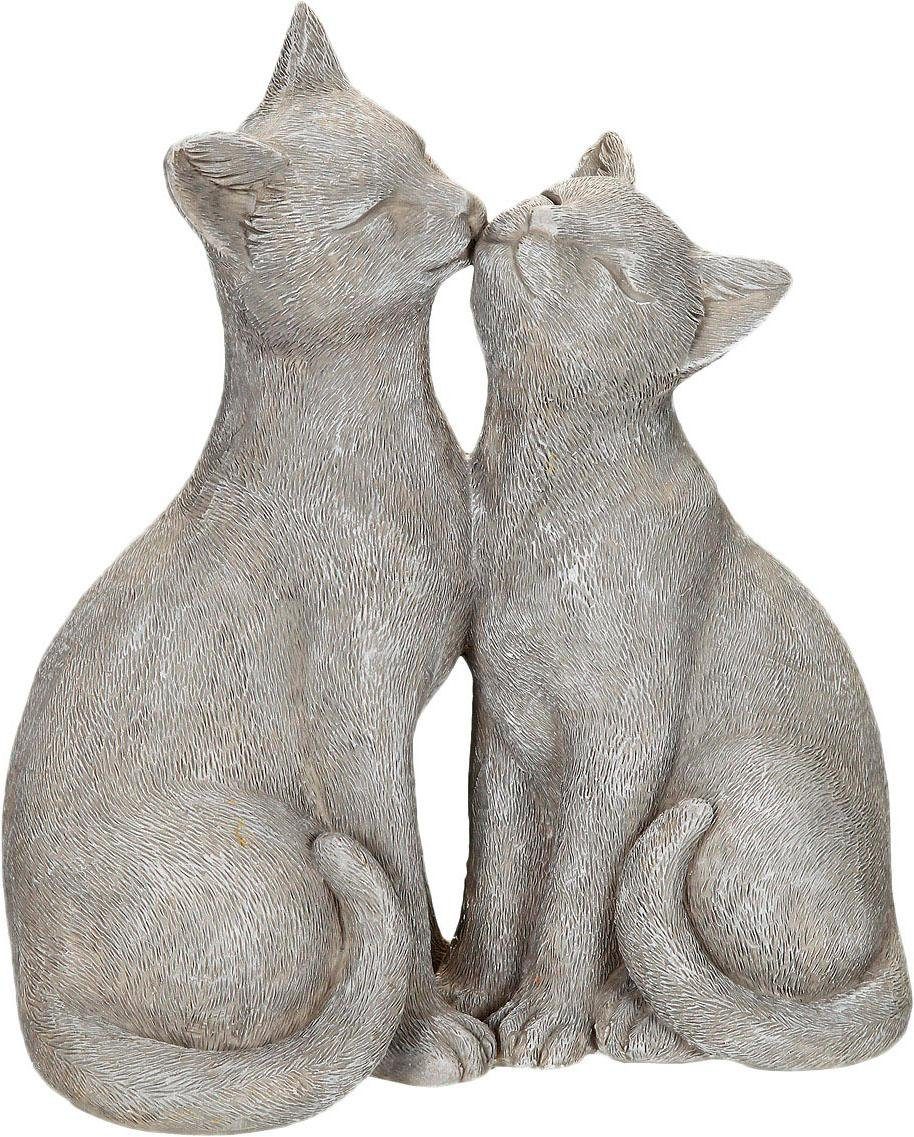 3tlg Dekofigur Tierfigur Gartenskulptur Katze Tiermotiv Katzenliebhaber 