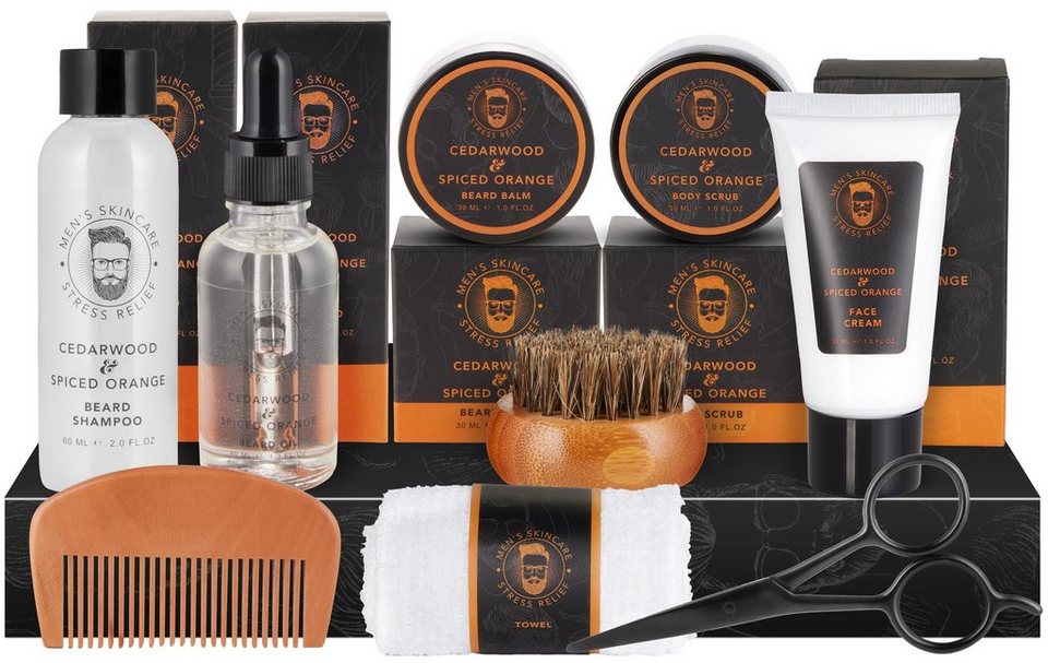 BRUBAKER Bartstyling-Set Bartpflege Geschenk Set für Männer, für das  Peeling, zum Waschen, Cremen, Ölen, Schneiden und Kämmen, Wasch- und  Pflegeset für alle Barttypen, Bartpflegeset Geschenk für Papa,  Vatertagsgeschenk