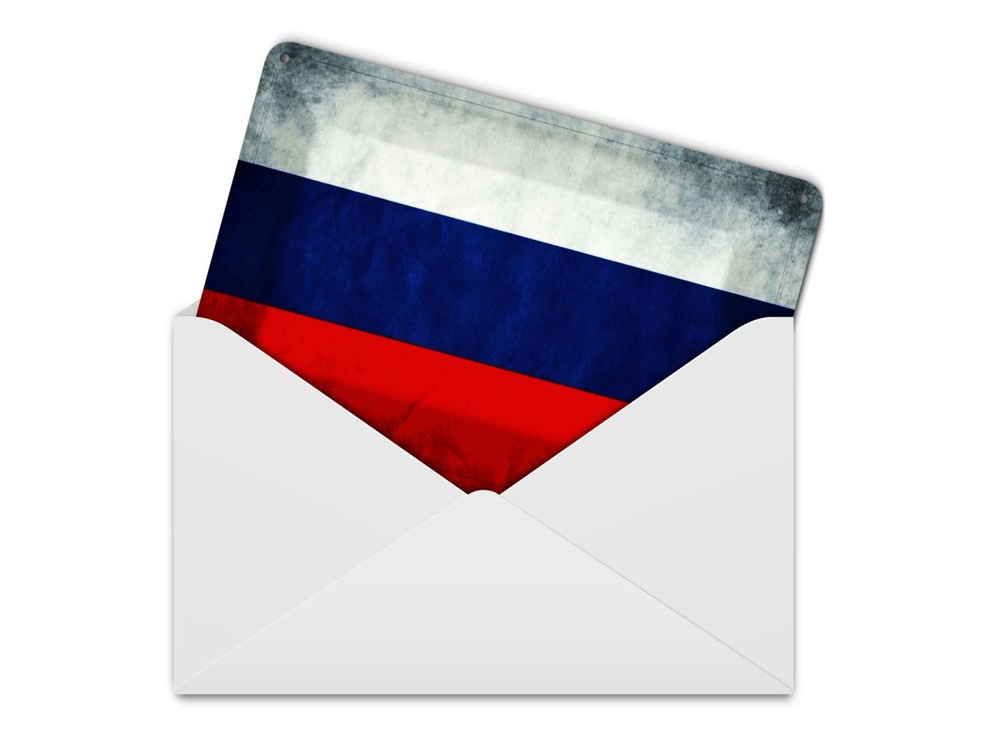 Femer GmbH Postkarte Blechpostkarte Flagge 14x10 cm Russland Fahne Russia Flag Deko Schild, unfrankiert