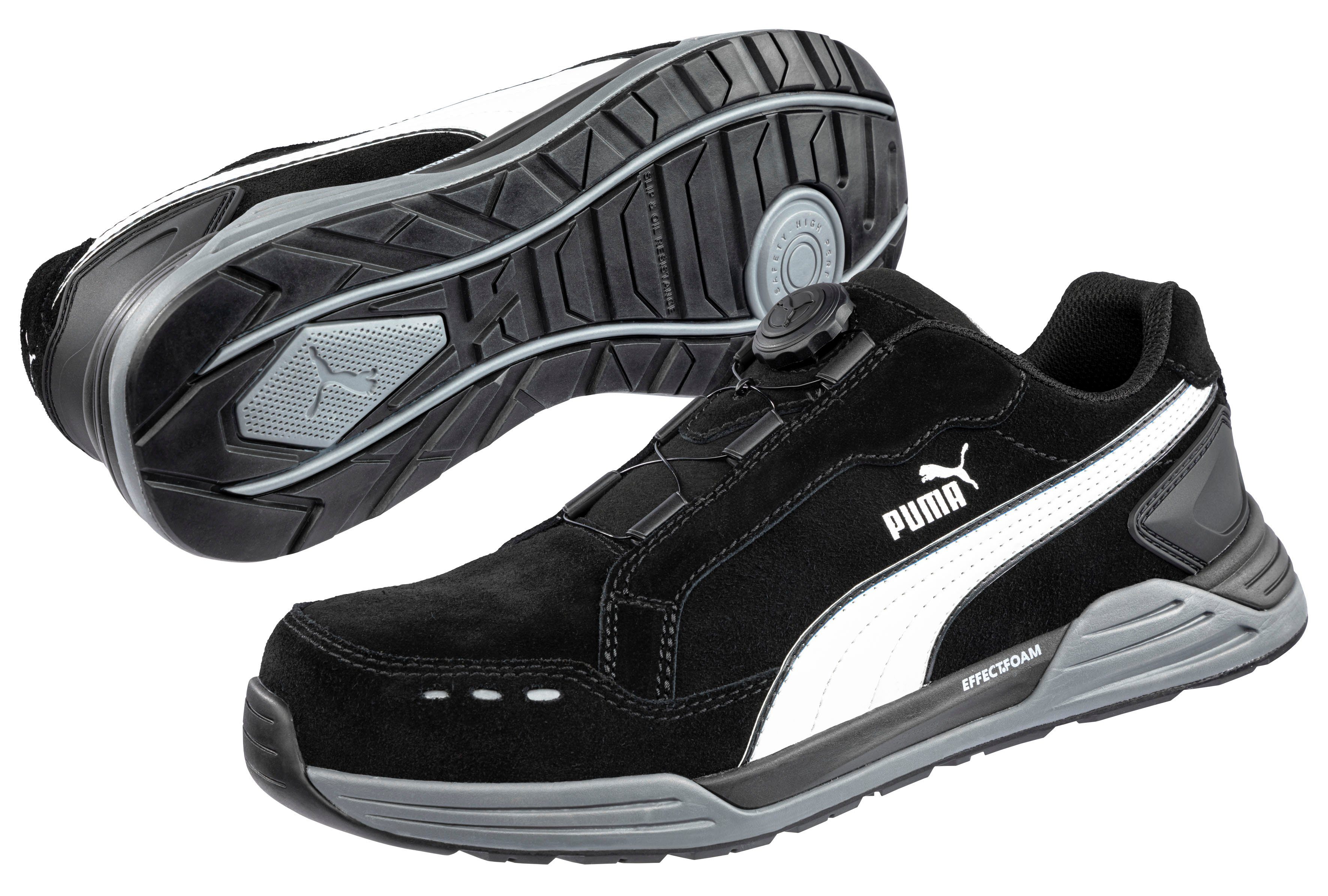 PUMA Safety AIRTWIST BLACK DISC LOW S3 ESD HRO SRC Sicherheitsschuh  schwarz, in Größe 39 - 47 erhältlich, Widerstandsfähig gegen Kontaktwärme