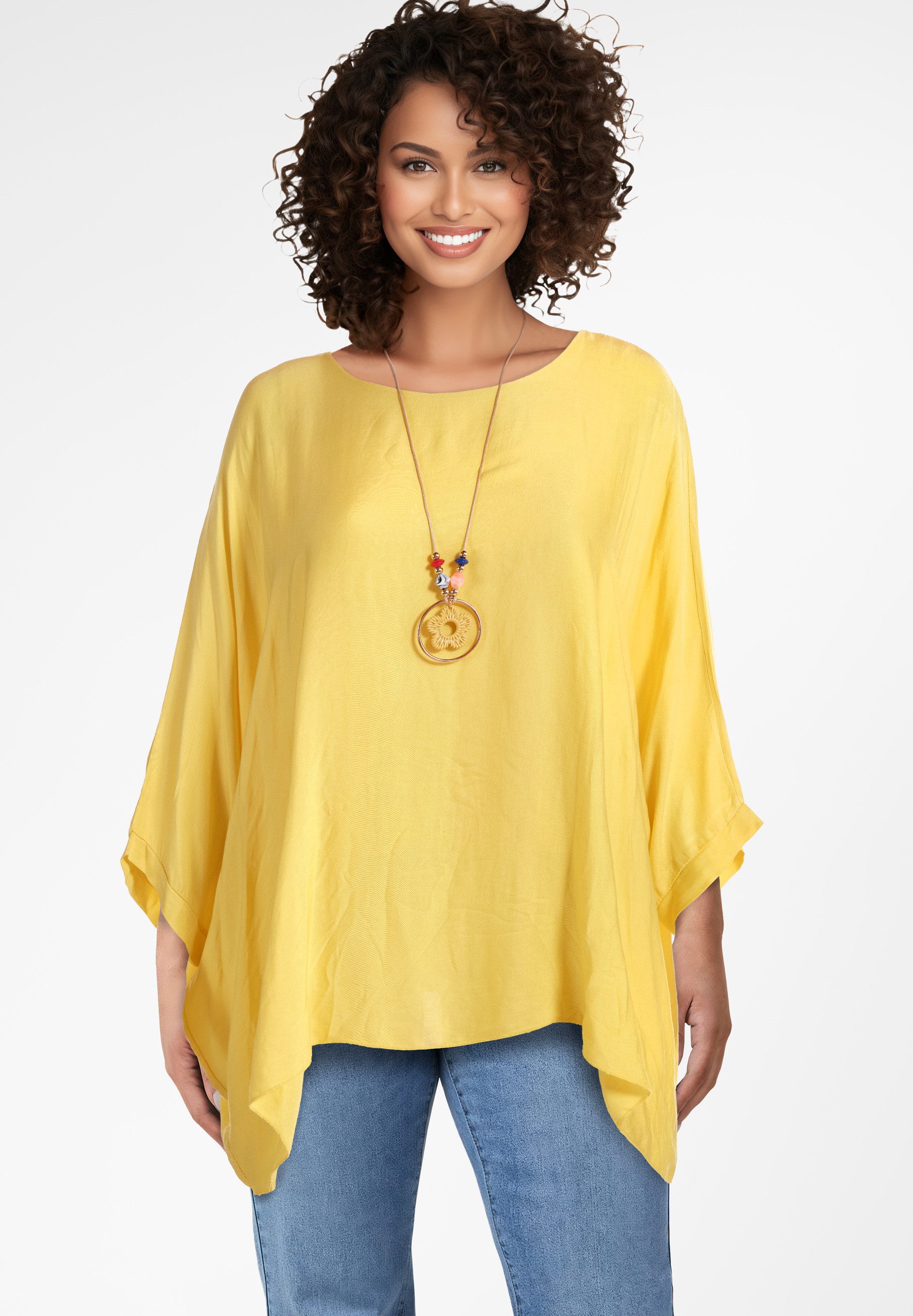 PEKIVESSA Tunika Blusentunika oversized mit Fledermausärmel günstig online kaufen
