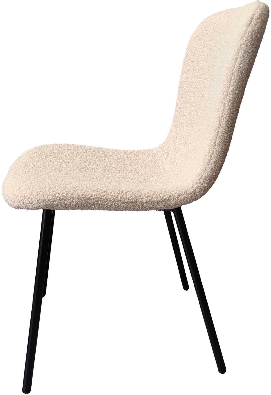 SalesFever 4-Fußstuhl Rückenlehne Sitzfläche St), geformte und (Set, ergonomisch Beige, 4 Beige | Schwarz