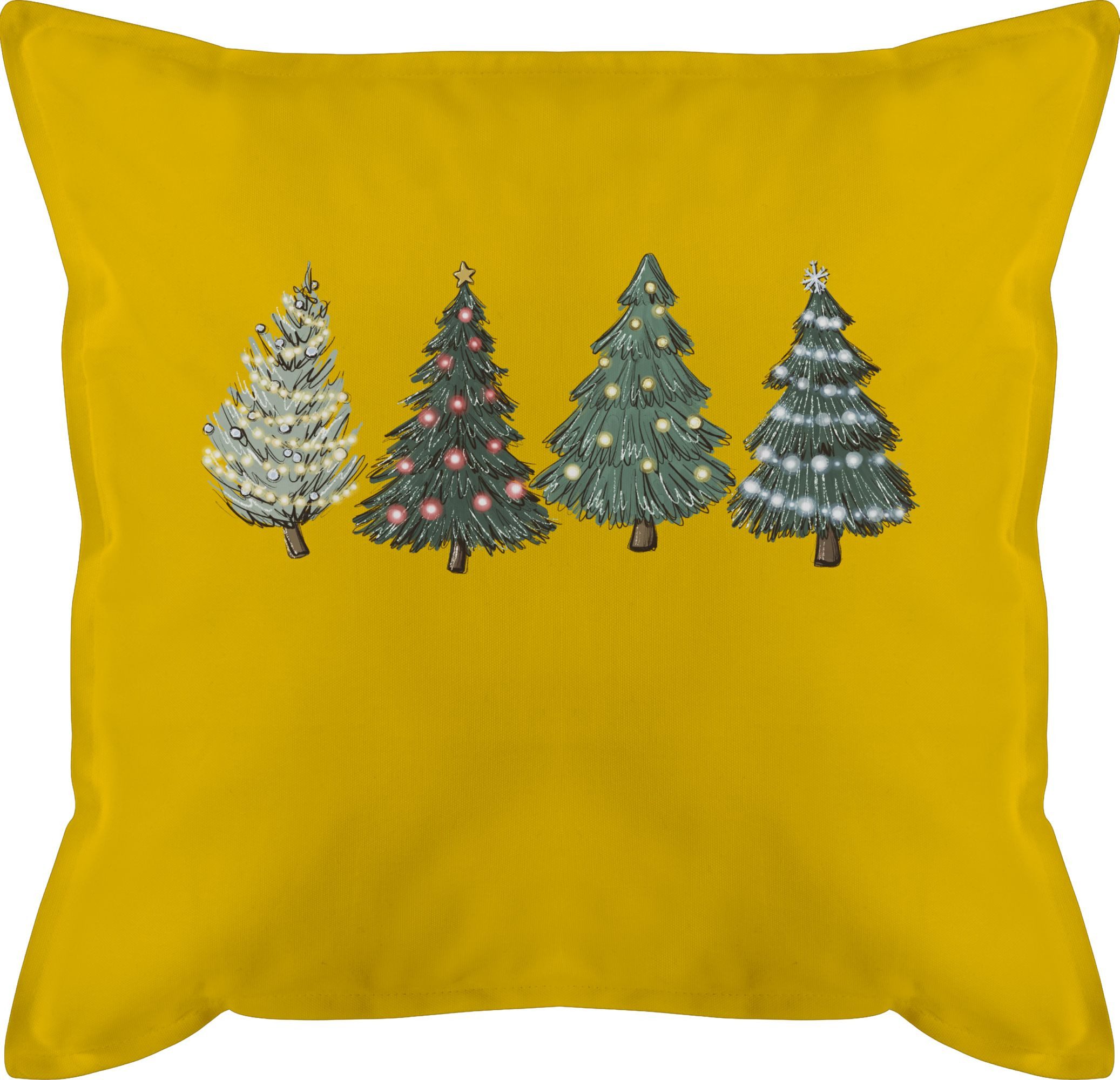 Shirtracer Dekokissen Weihnachtsbäume, Weihnachtskissen Christmas, Sofakissen, Zierkissen