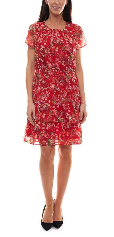 Aniston by BAUR Sommerkleid »Aniston Kleid Sommer-Kleid wunderschönes Damen Jersey-Kleid Mini-Kleid mit floralem Aufdruck Rot«