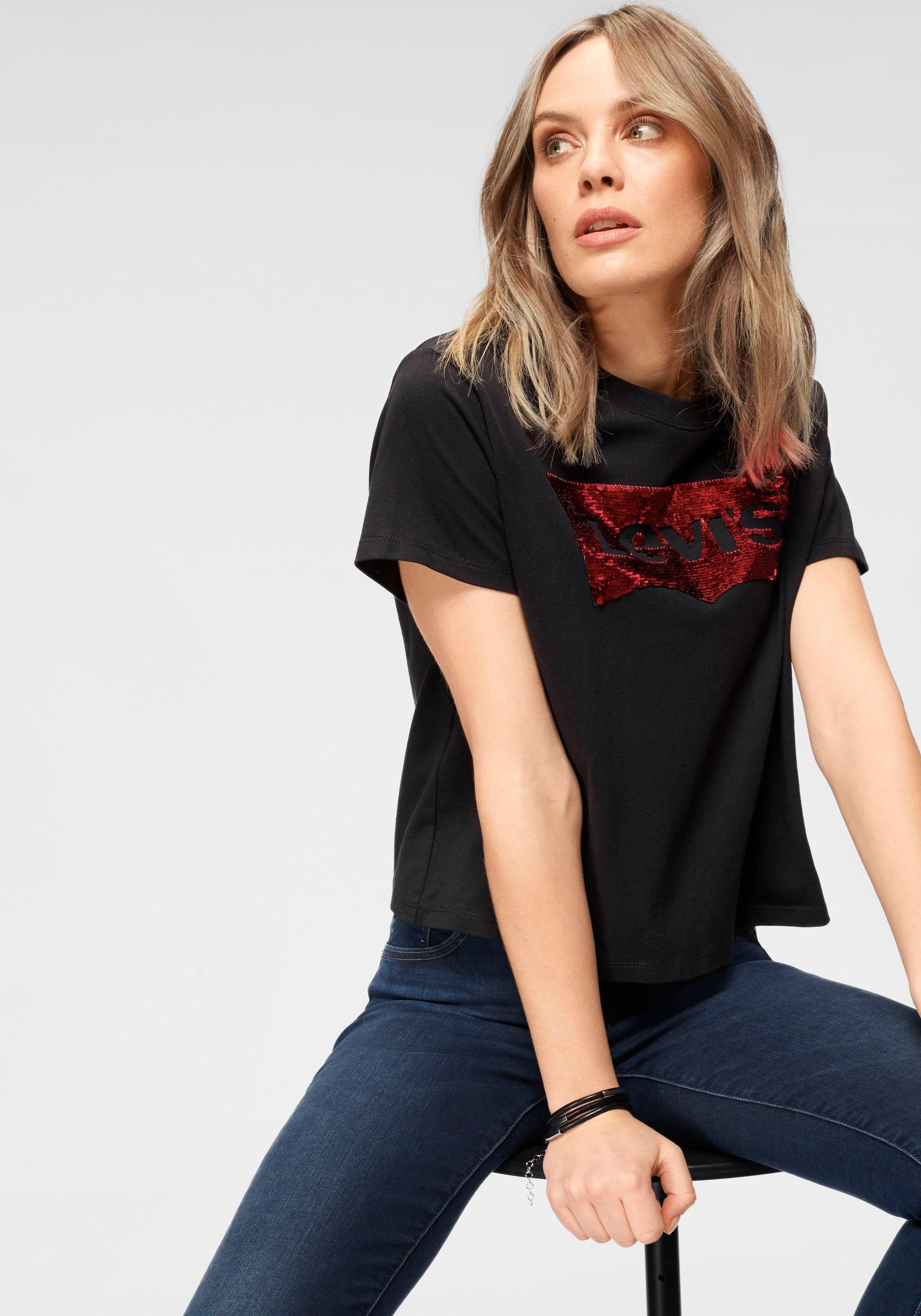 Levi's® T-Shirt »Graphic Varsity Squin« Logo mit Pailletten online kaufen |  OTTO