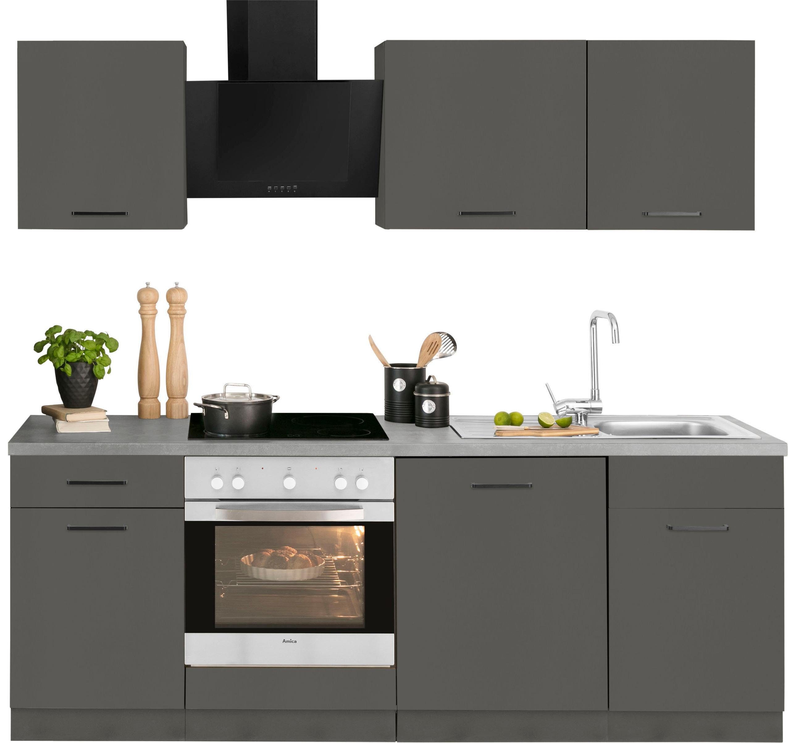 wiho Küchen Küchenzeile »Esbo«, mit E-Geräten, Breite 220 cm-HomeTrends