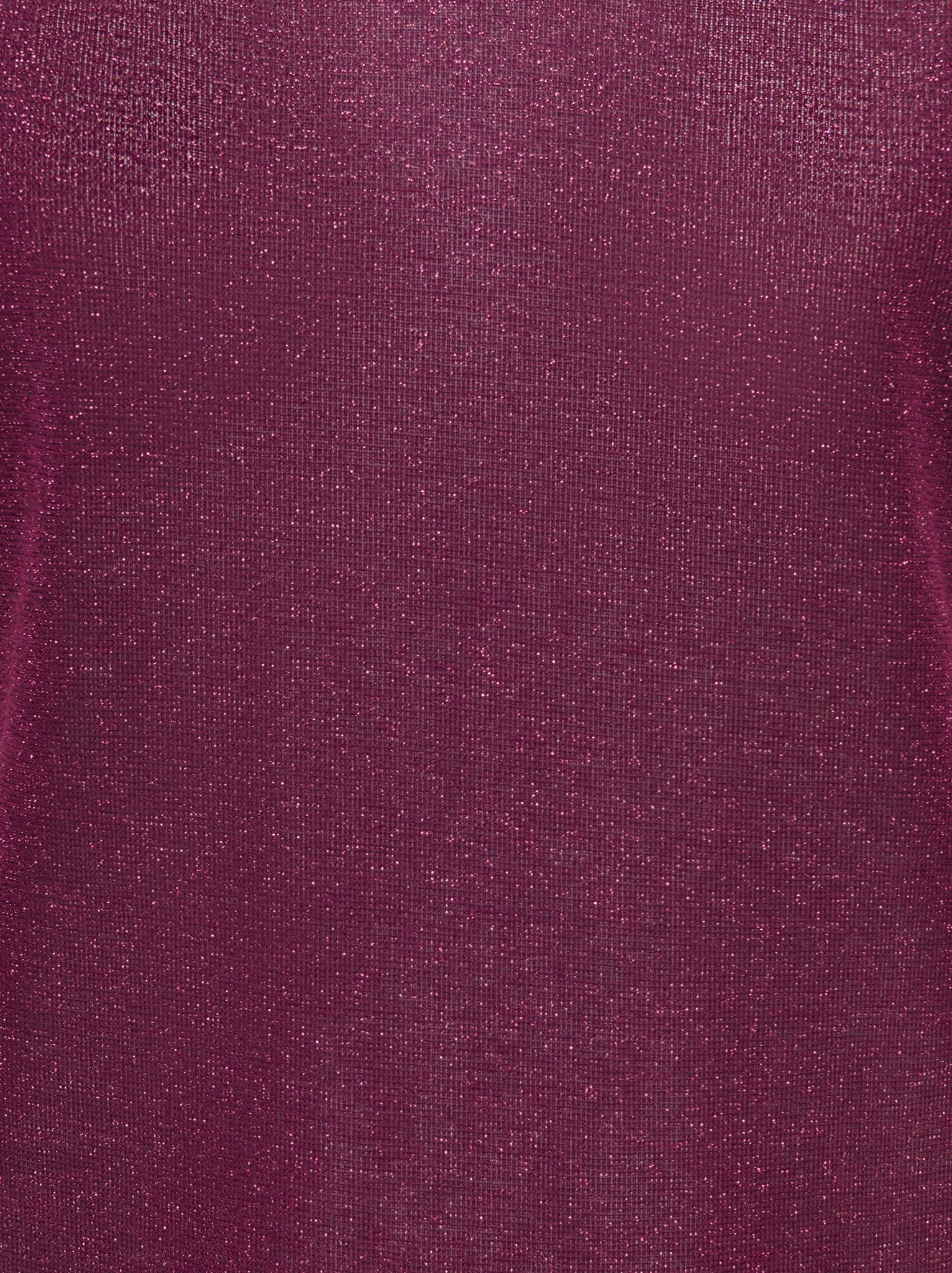ONLY Kurzarmshirt ONLSILVERY S/S V NECK LUREX TOP JRS NOOS Materialmix mit Glitzer, loose fit, Rundhals