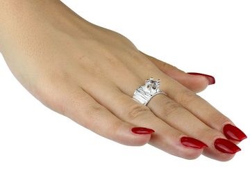 SILBERMOOS Silberring Eleganter Weißtopas Ring, 925 Sterling Silber