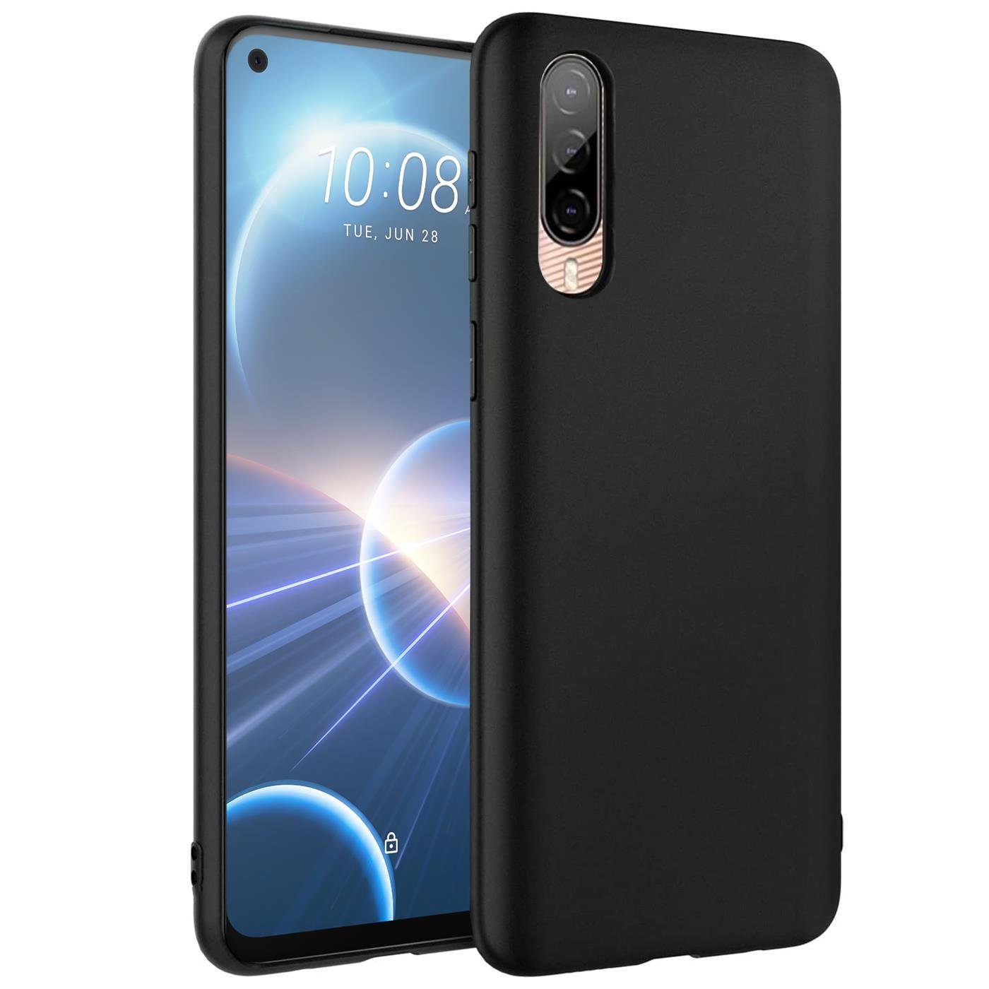 CoolGadget Handyhülle Black Series Handy Hülle für HTC Desire 22 Pro 6,6 Zoll, Edle Silikon Schlicht Robust Schutzhülle für HTC Desire 22 Pro Hülle