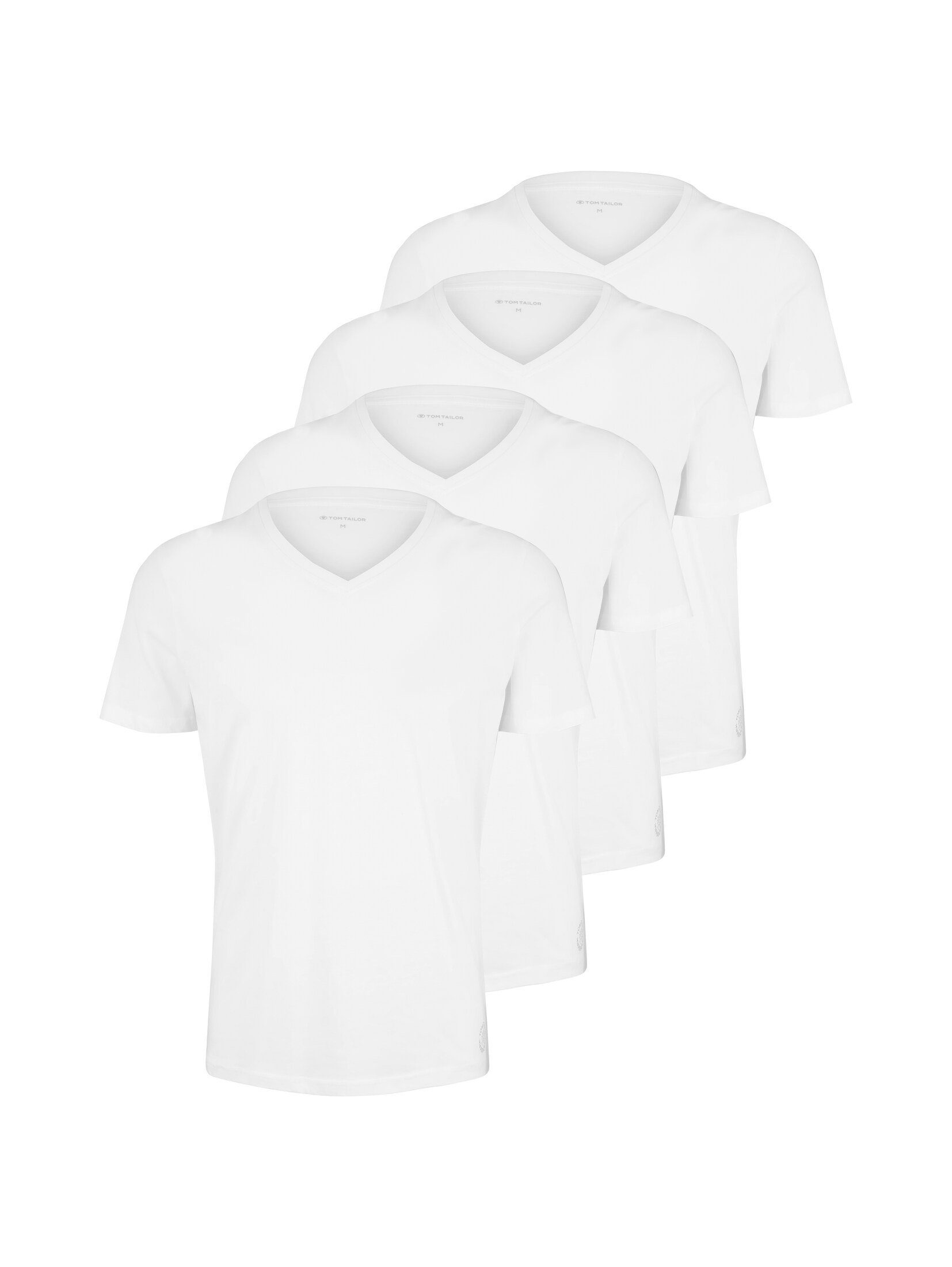 Basic T-Shirts T-Shirt Viererpack im White TOM TAILOR