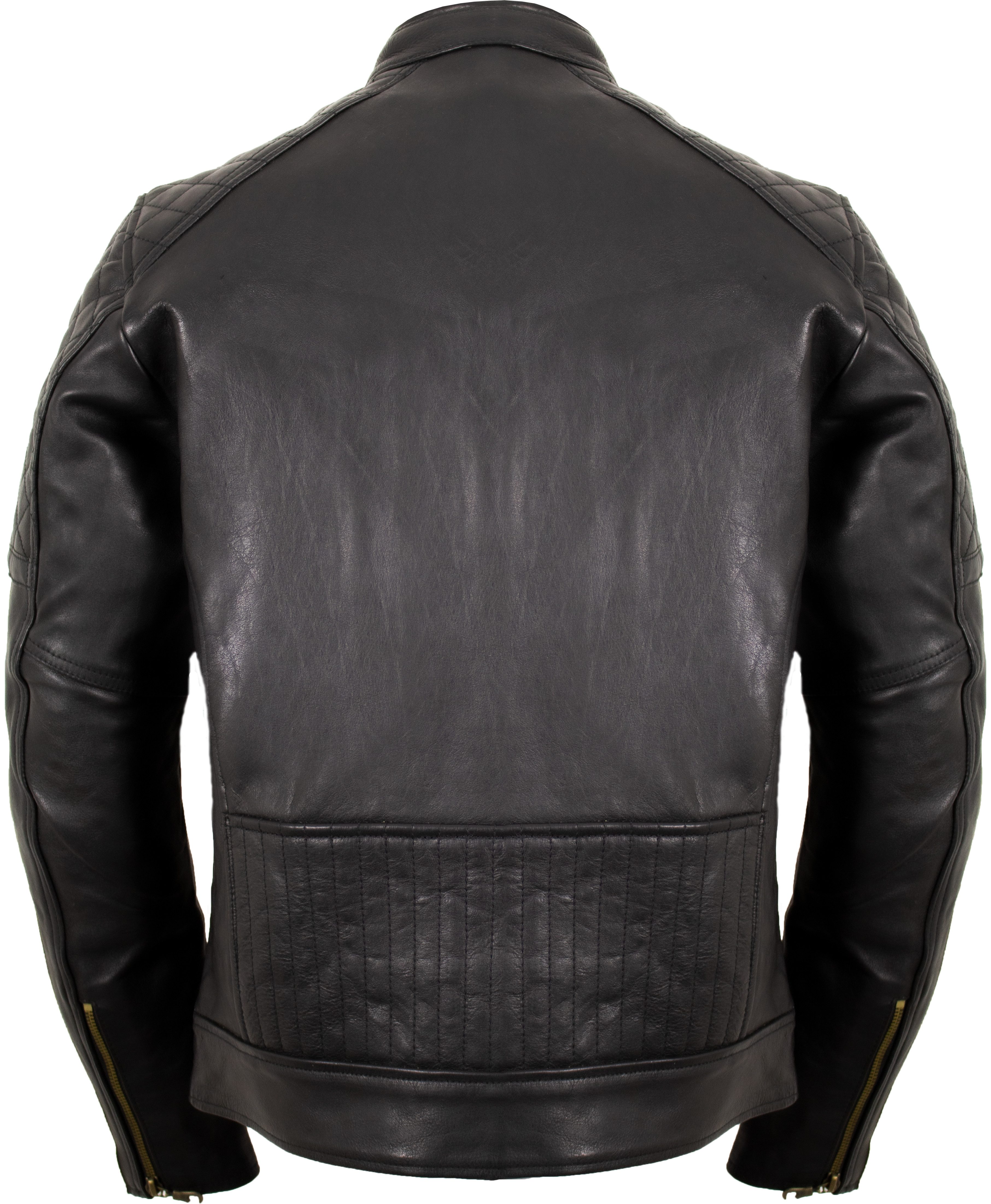 MDM Motorradjacke Herren Motorrad Lederjacke mit Streifen in schwarz, mit Protektoren