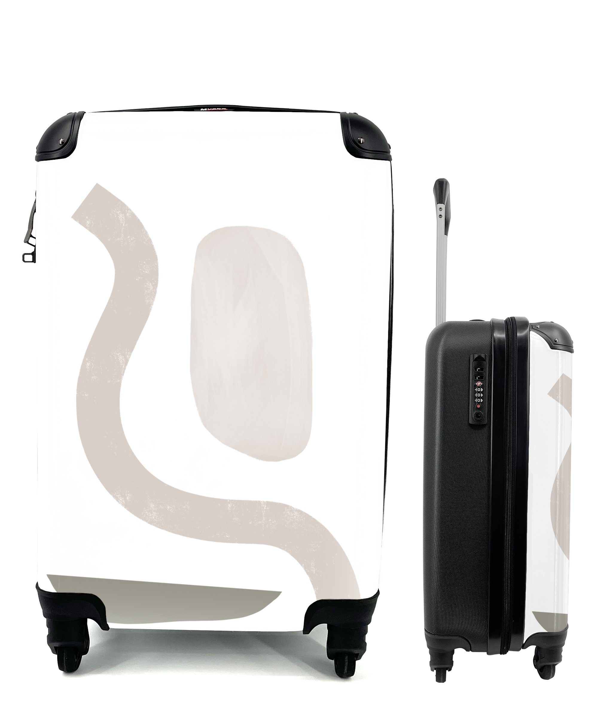 4 Reisetasche Handgepäck - Trolley, mit Ferien, Gestaltung, Pastell MuchoWow Reisekoffer Minimalismus für Rollen, Handgepäckkoffer rollen, -