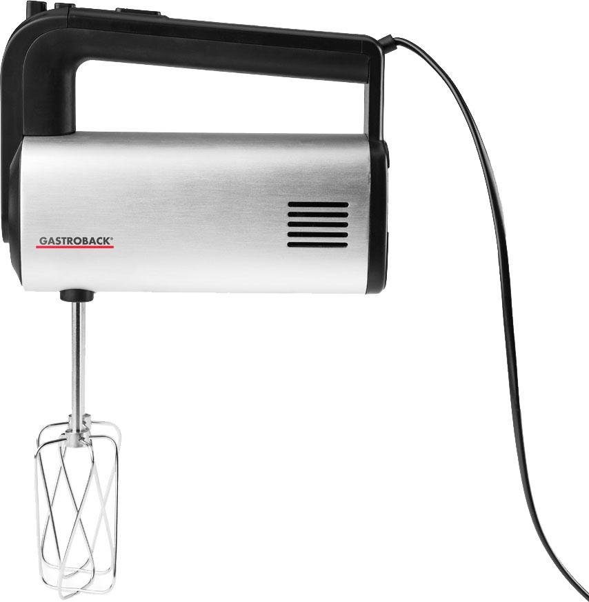 Dayron Handmixer Retro - 500 Watt, 5 Geschwindigkeiten + Turbo, Edelstahl-Knethaken, Silber/schwarz