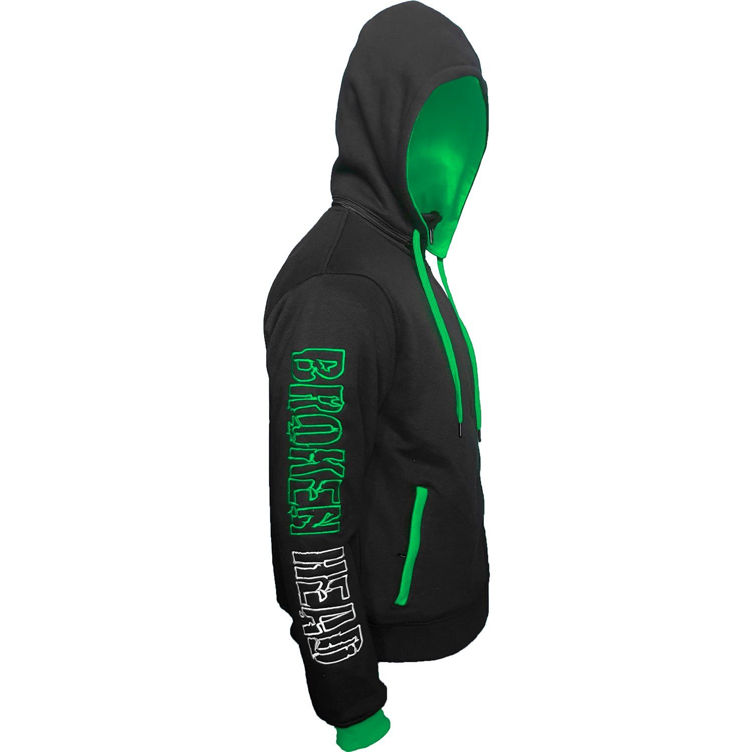 Kapuzensweatjacke Made2Rebel Grün Hoodie mit abnehmbarer Kapuze