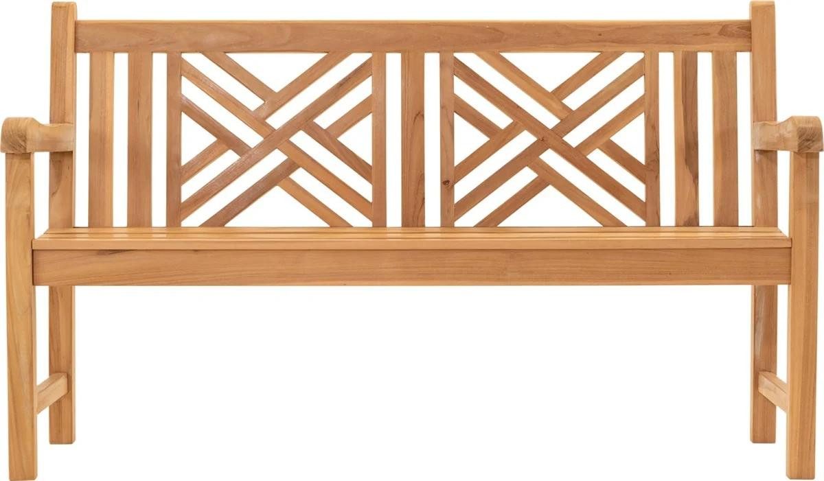 Natur24 Gartenstuhl Cross Bank Teakholz Natur 150 x 64 x 92 cm