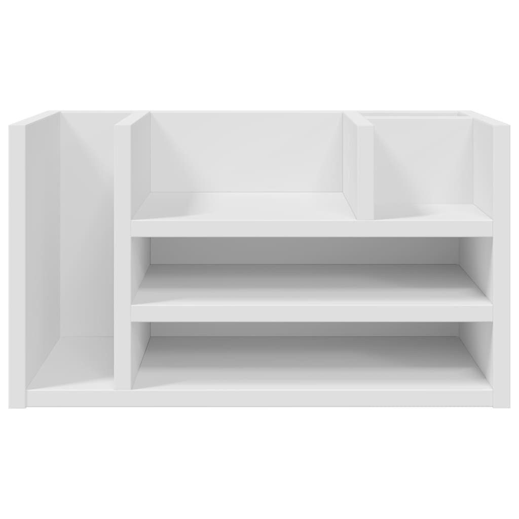 vidaXL Organizer Schreibtisch-Organizer Weiß 44,5x24x25 cm Holzwerkstoff – Bild 4 von 5