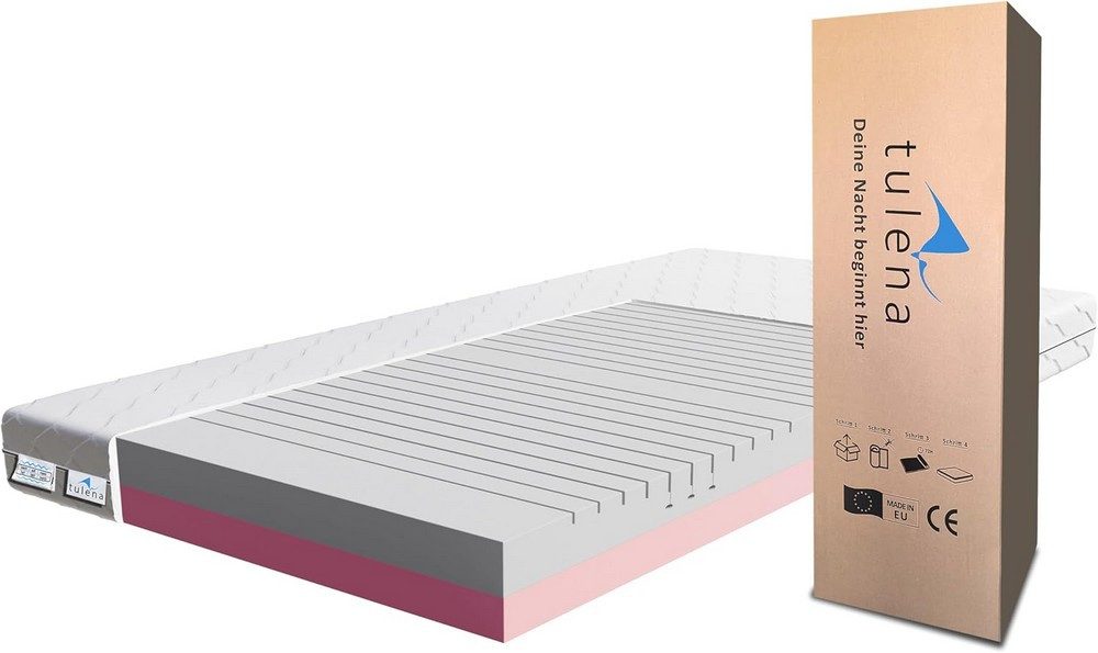 Komfortschaummatratze Wendematratze Antibakterieller Bezug mit Reißverschluss, TULENA, 80x200 cm H4+H5 Basic, Höhe 14 cm