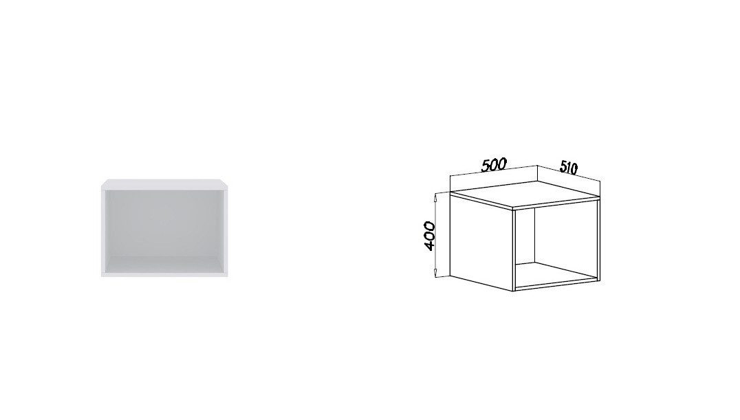 Marmex Möbel Aufsatzschrank TRES 05N/B Schrankerweiterung weiß 50 x 40 x 51 (1-St) Ankleidezimmer