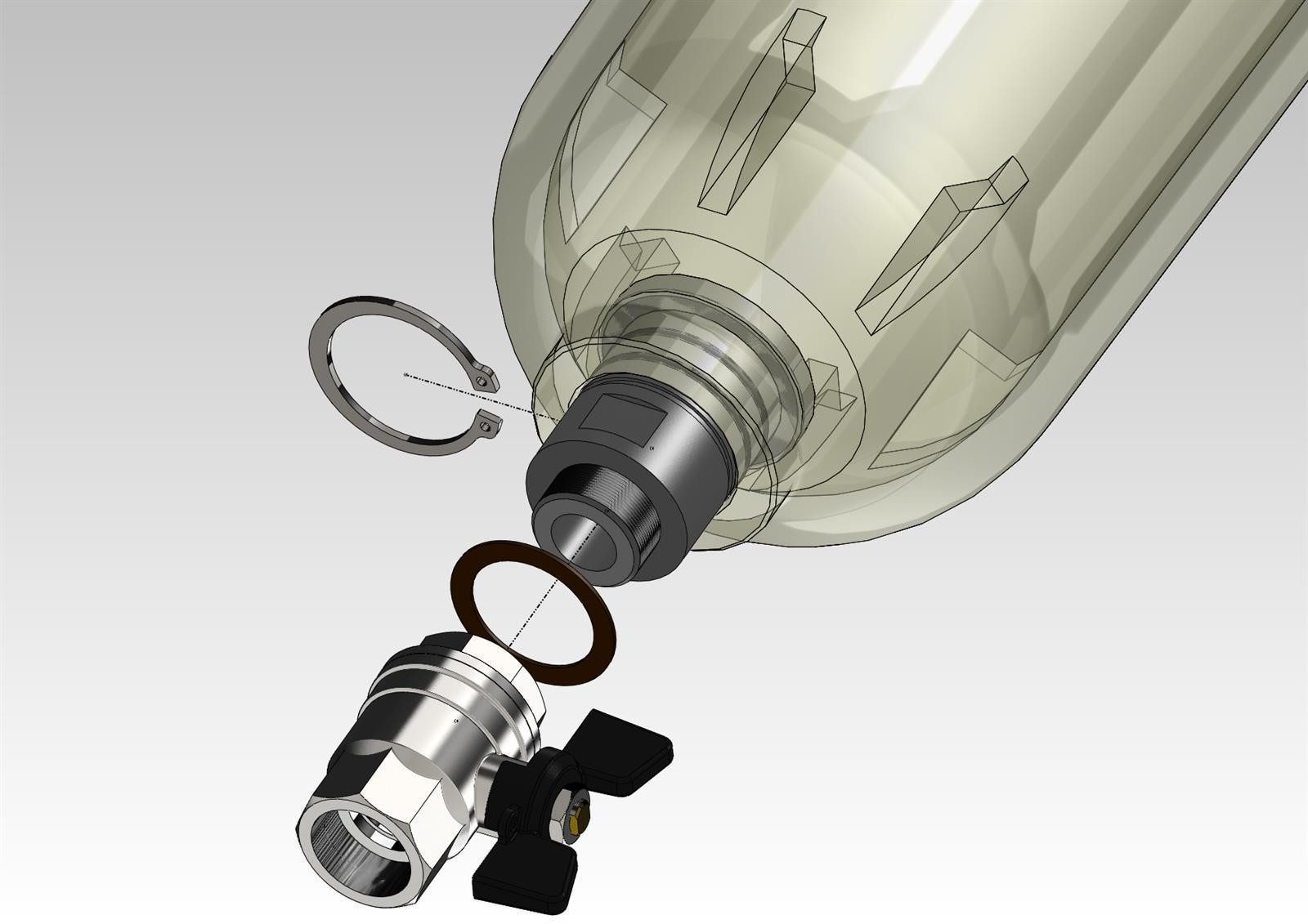 Aquintos Wasseraufbereitung Kalk- und Wasserfilter Cintropur Filtergehäuse NW400, Zubehör für Wasseranschluss 1 1/2" AG, 10 bar druckbeständig