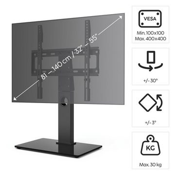 Hama TV Standfuß, schwenkbar, höhenverstellbar, 140 cm, 55 Zoll, bis 30 kg TV-Standfuß, (bis 55 Zoll)