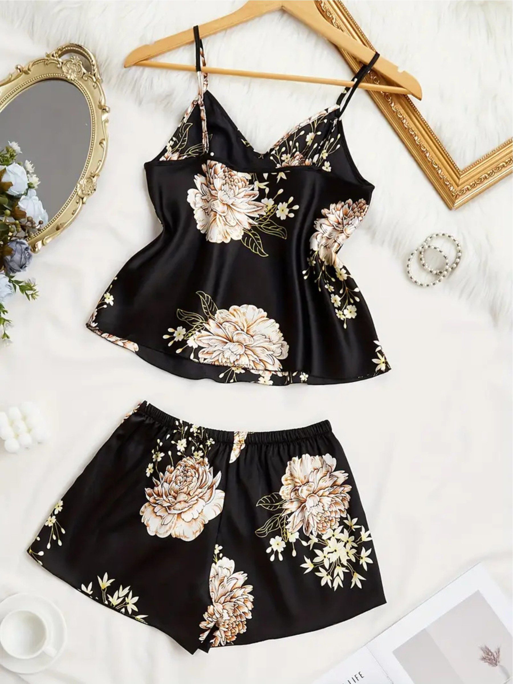 Elegant Love Shorty Satin Nachtwäsche-Set für günstig online kaufen