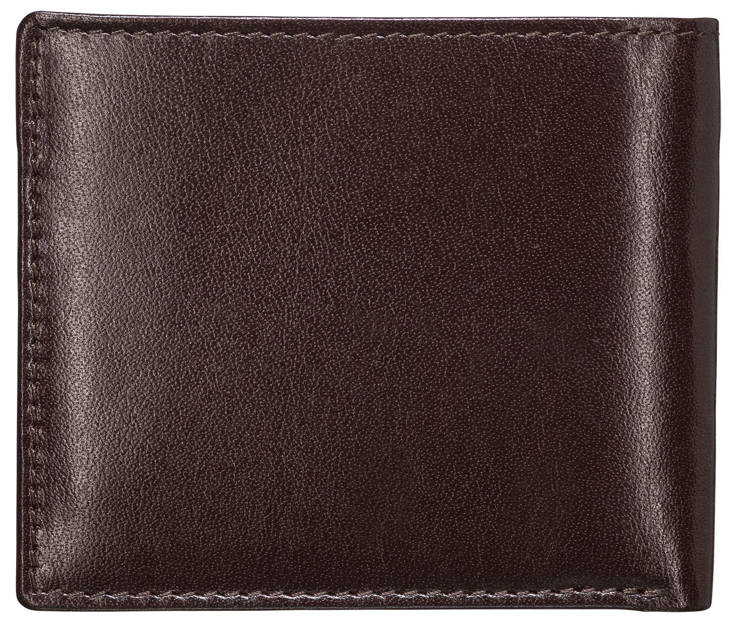 Red Baron Geldbörse Geldbeutel Leder Braun RB-WT-008-04, Kreditkartenfächer, Steckfächer, Geldklammer, schlicht