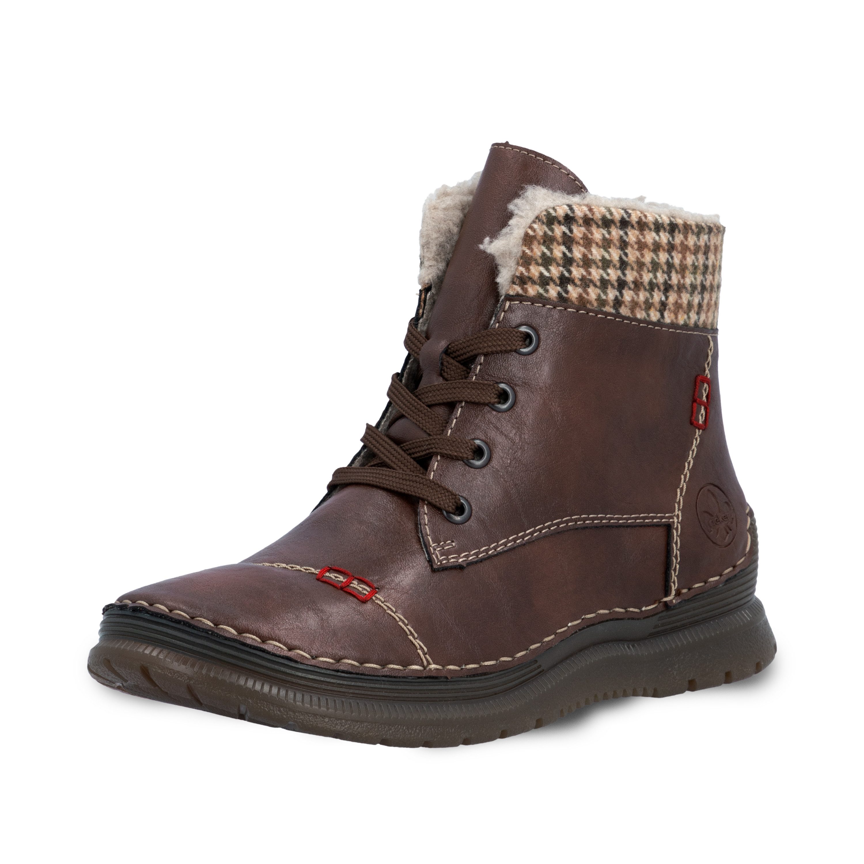 Rieker Schnürboots Winterboots, Keilstiefelette mit Ziersteppung