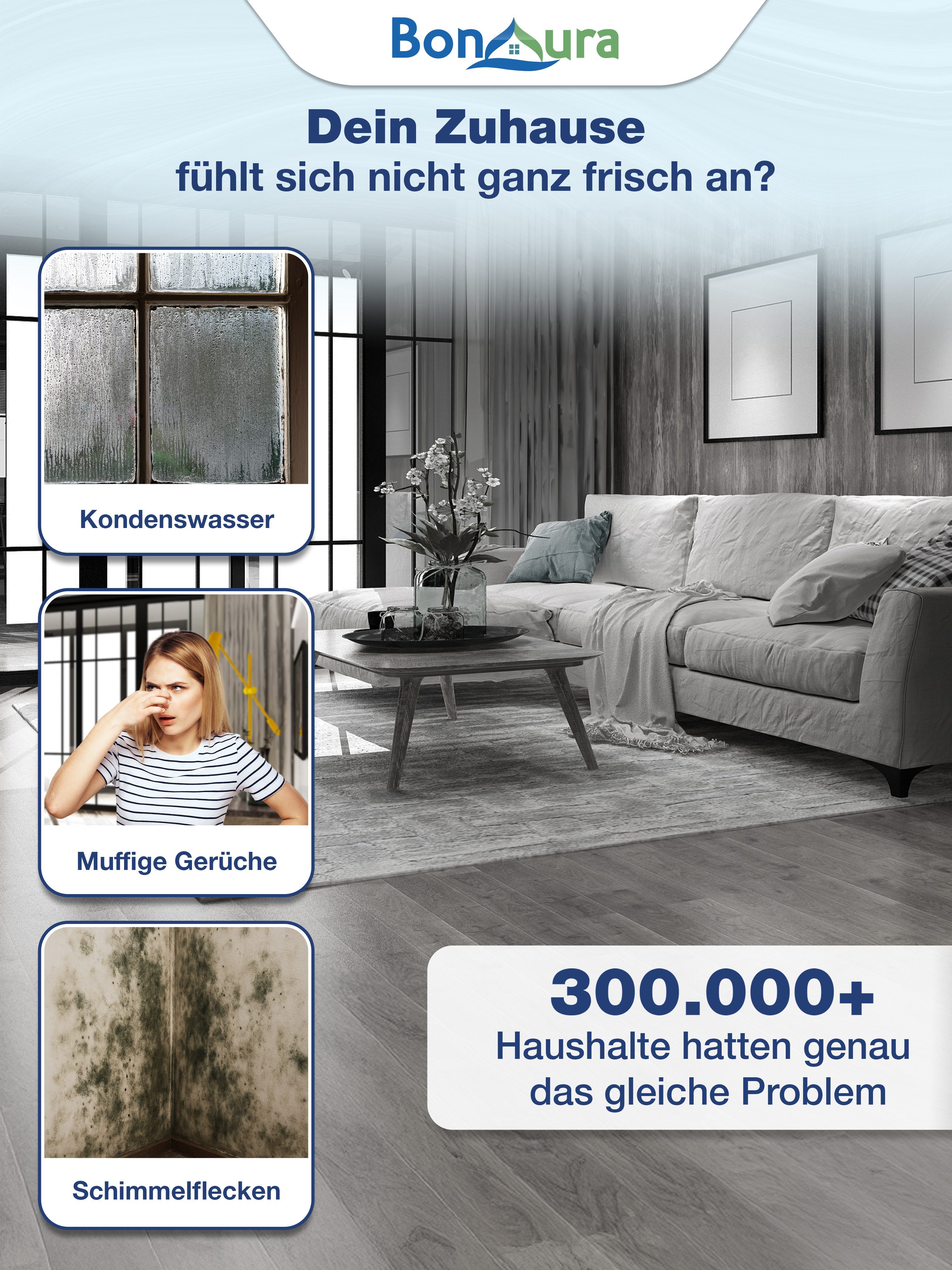 BonAura Luftentfeuchter ohne Strom, 680g Granulat, günstig online kaufen