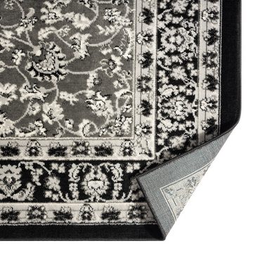 Orientteppich klassisch Wohnzimmerteppich, Vimoda, Rechteckig, Höhe: 8 mm, mit Ornament, Blumenmotiven, Grau, Schwarz