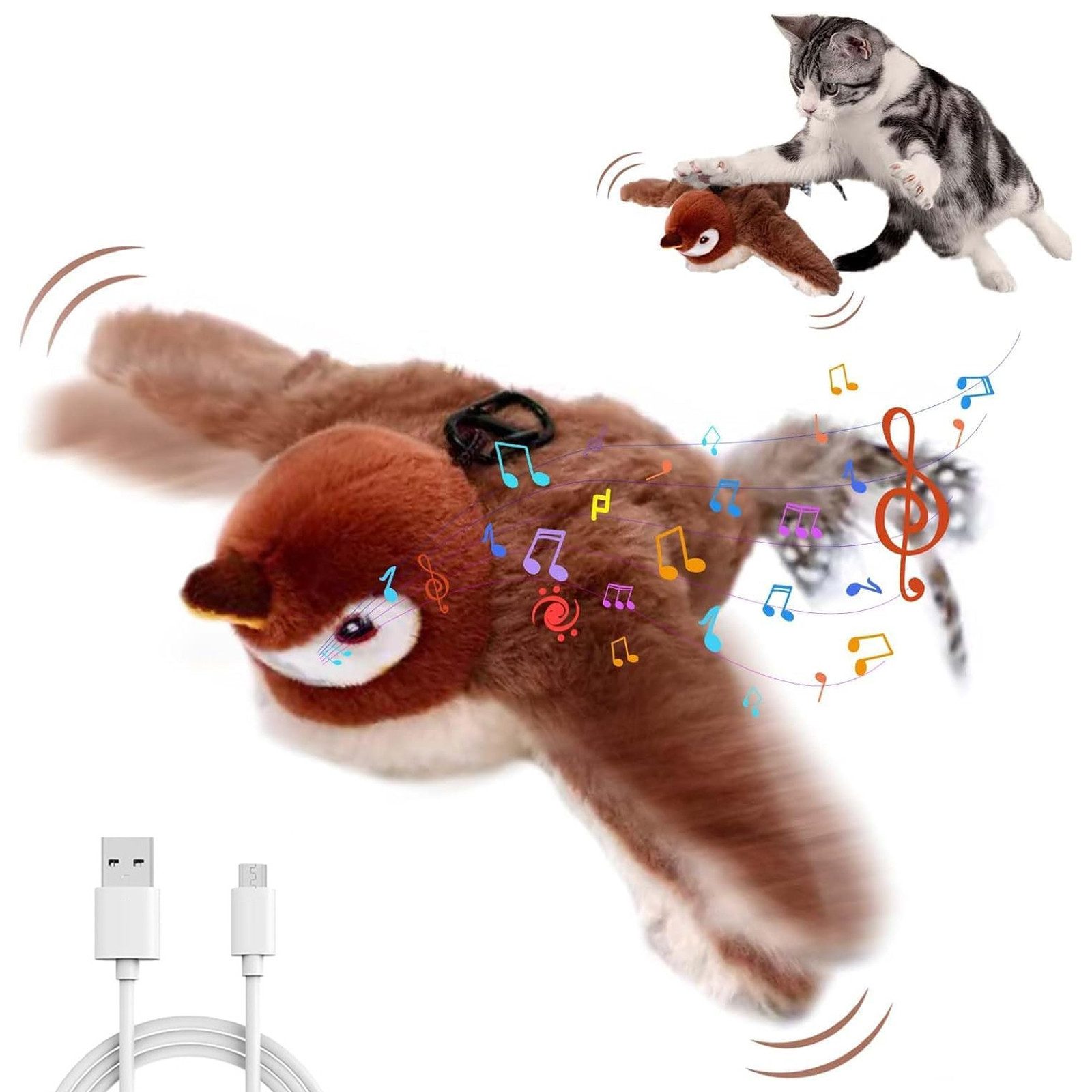 BlingBin Tier-Intelligenzspielzeug Katzenspielzeug Vogel Elektrisch mit günstig online kaufen
