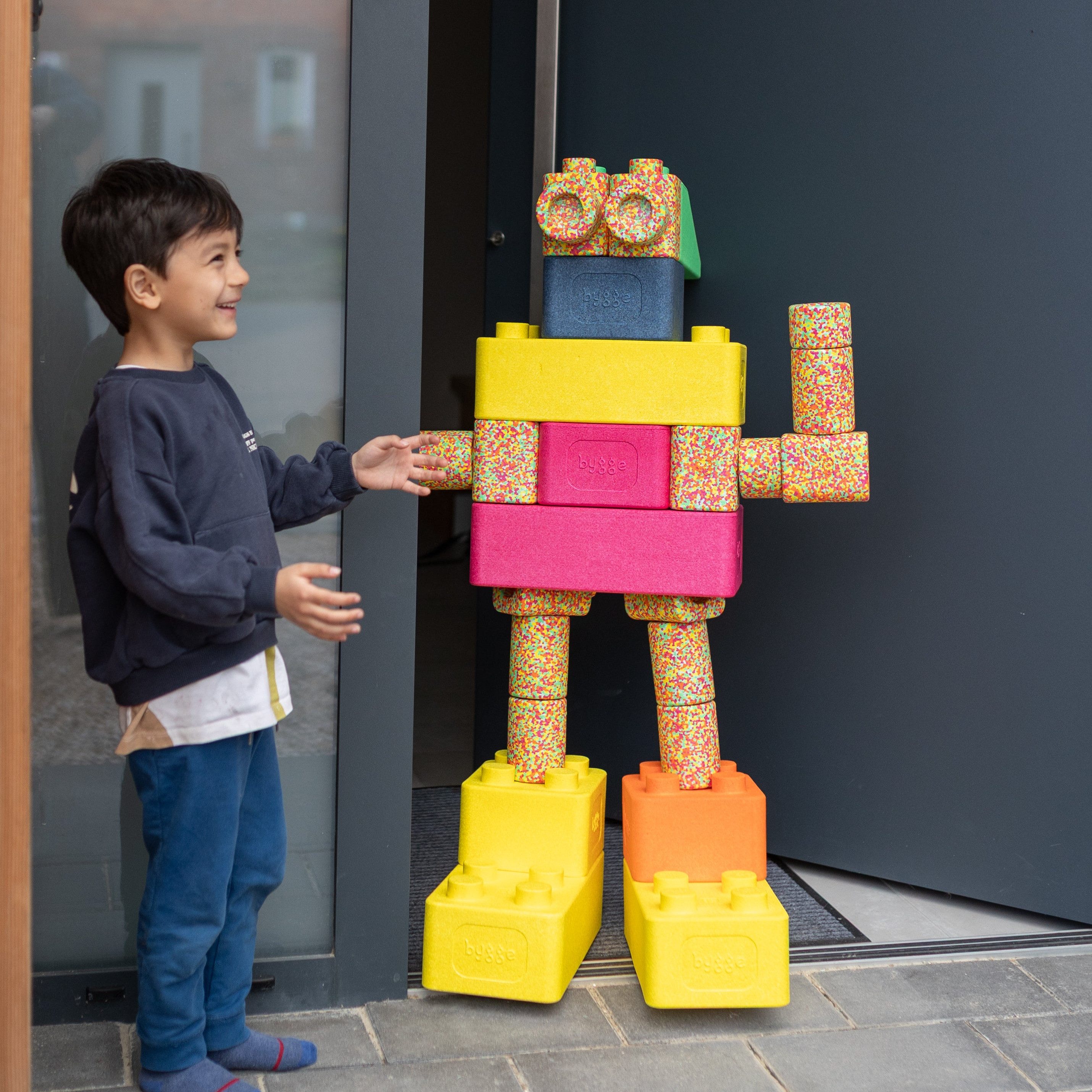 bygge Kreativbausteine – Set für Kinder ab 1 Jahr Spielbausteine, (Set, Kreativbausteine-Set), Made in Germany, teilweise aus recyceltem Material