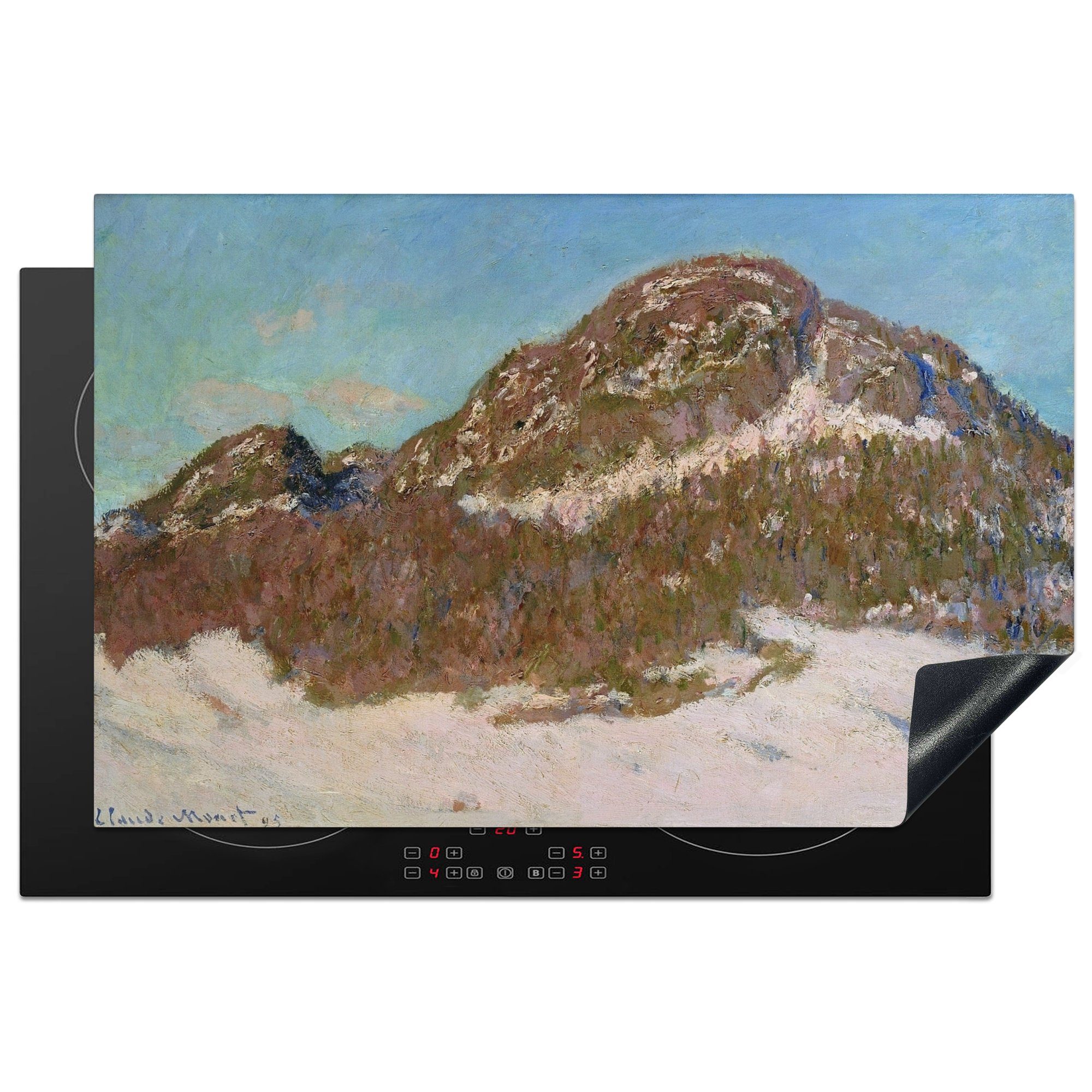 MuchoWow Herdblende-/Abdeckplatte Der Berg Kolsaas - Gemälde von Claude Monet, Vinyl, (1 tlg), 81x52 cm, Induktionskochfeld Schutz für die küche, Ceranfeldabdeckung
